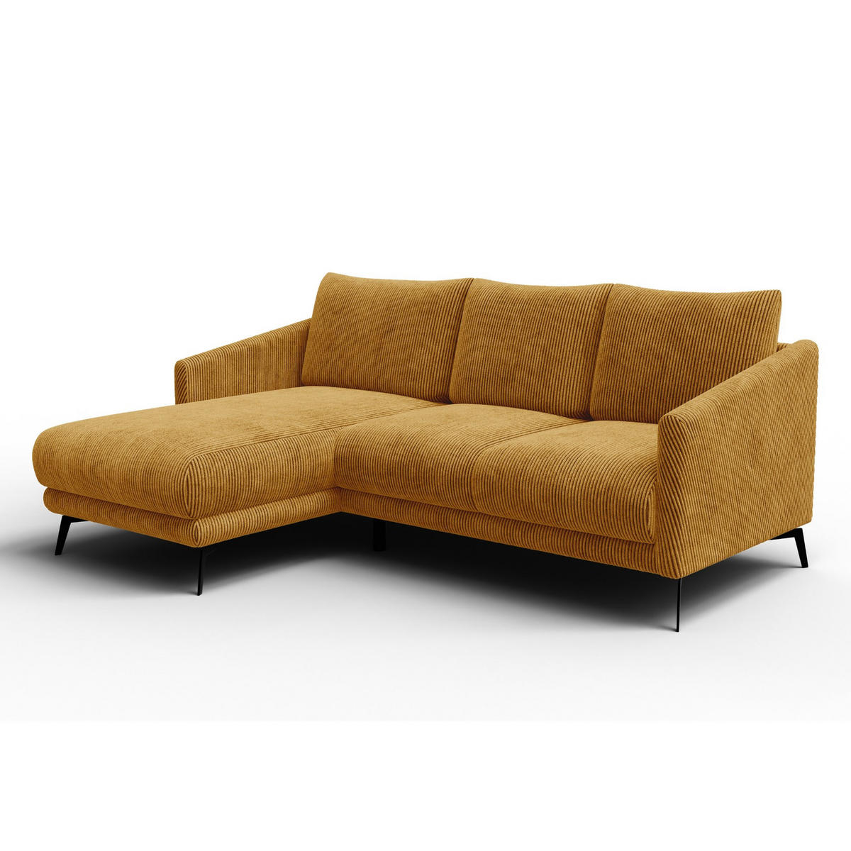 ECKSOFA VILT 3-Sitzer, safran - Gelb/Schwarz, Holzwerkstoff/Textil (221/156cm) - Courtois Laville