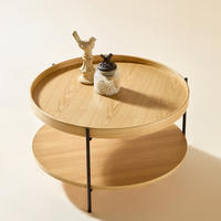 COUCHTISCH 69/69/38 cm Natur aus Massivholz und MDF mit 2 Ebenen - Naturfarben, Holzwerkstoff (69/69/38cm) - OKWISH