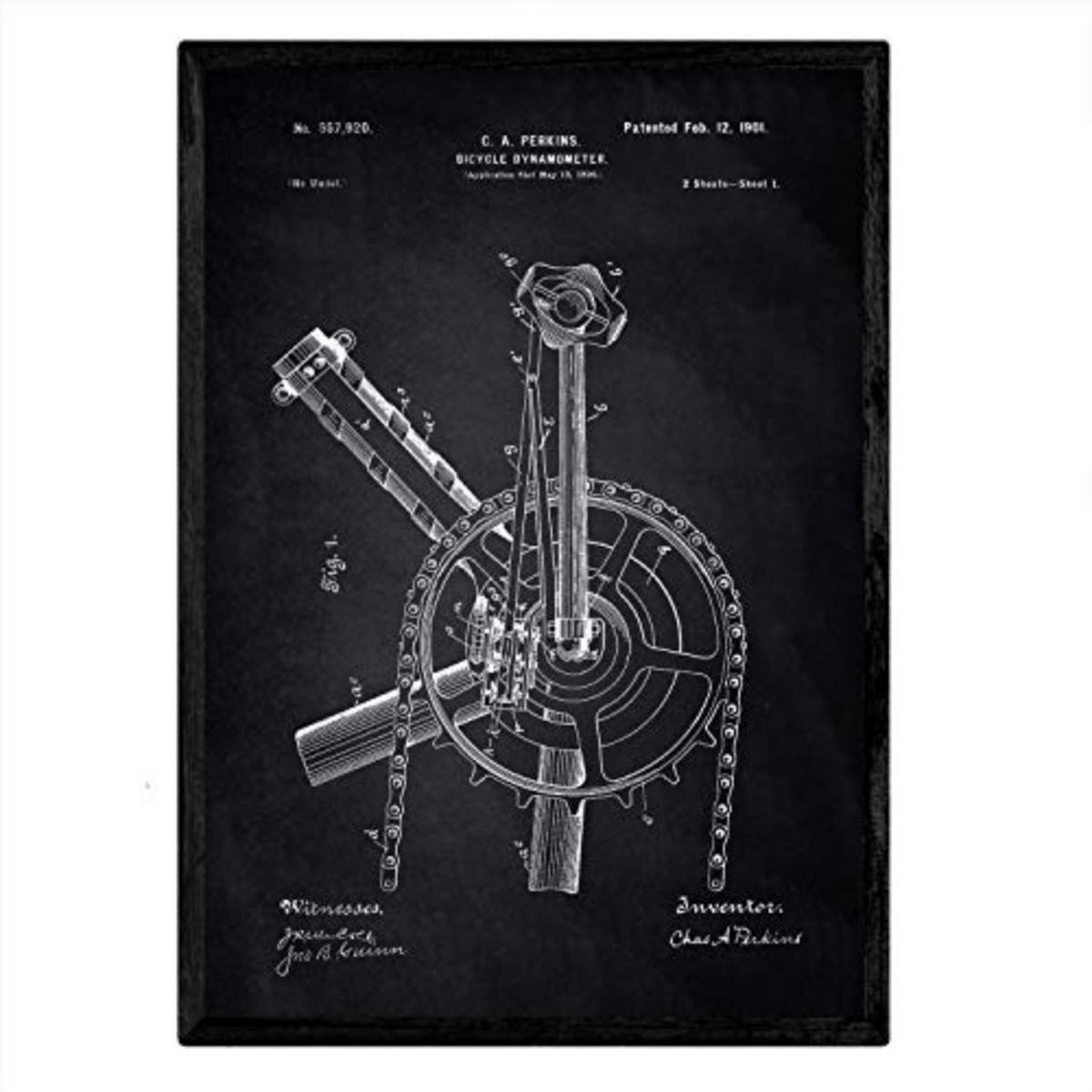 POSTER Dinamo Fahrrad Patent A3 Rahmenlos - Klar, Papier (29.7/5/42cm) - Nacnic