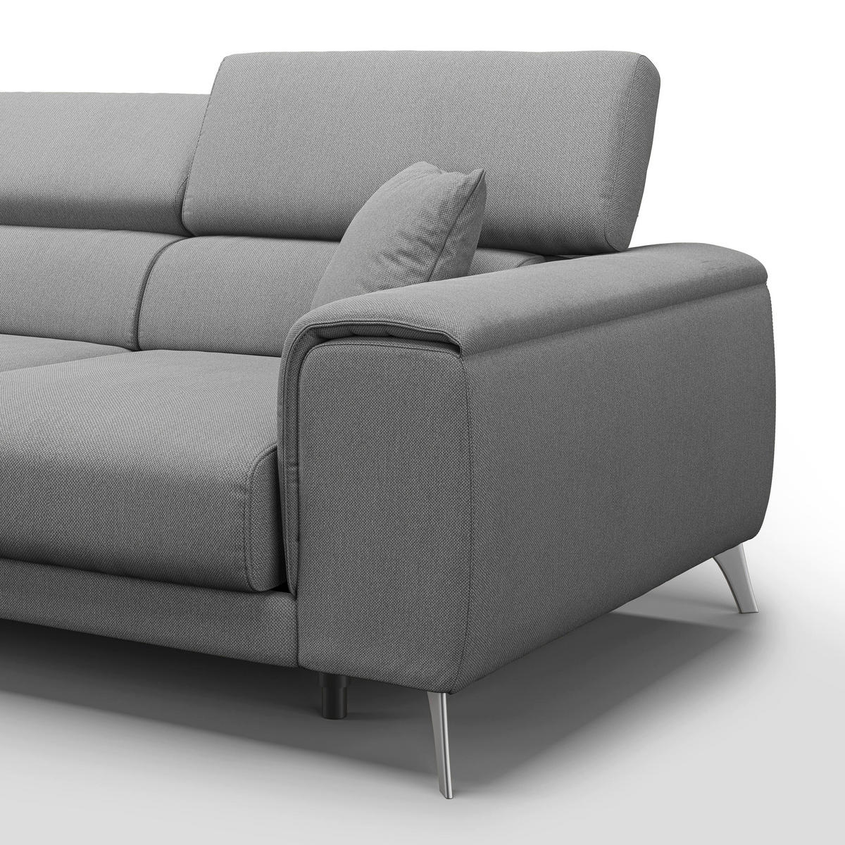LINEARSOFA Fusion - Grau, Textil (260/74/102cm) - Divani.store