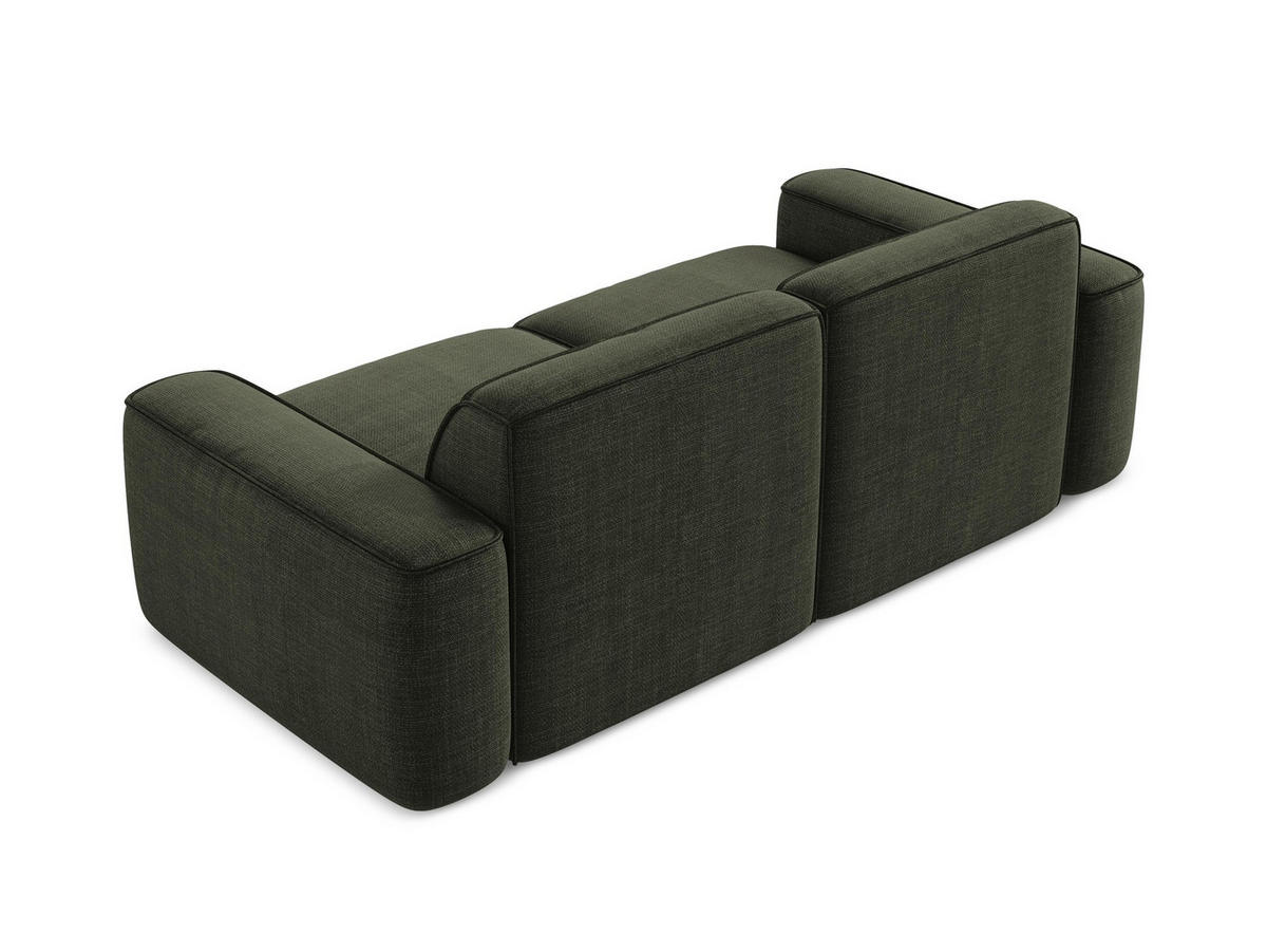 ECKSOFA Links Strukturstoff Blau - Blau/Schwarz, Holzwerkstoff/Kunststoff (224/166cm) - LaMiaSofa