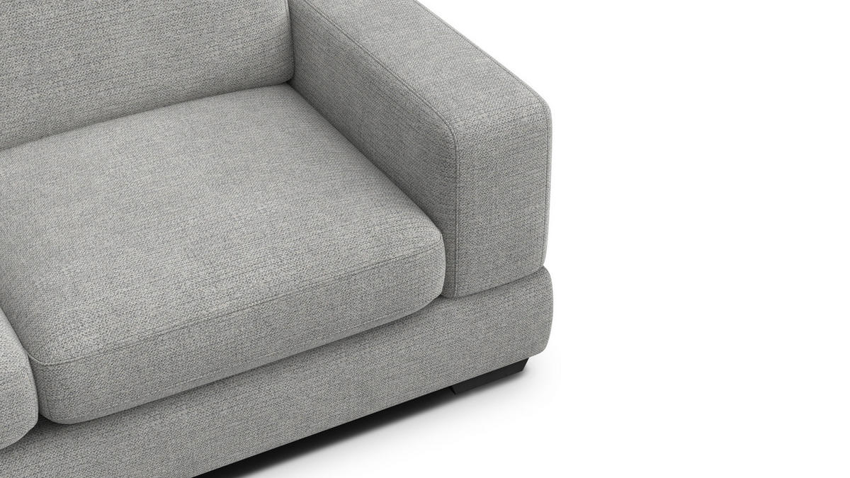 SOFA OTTO 3-Sitzer, grau - Schwarz/Grau, Holz/Textil (201/89/98cm) - Courtois Laville