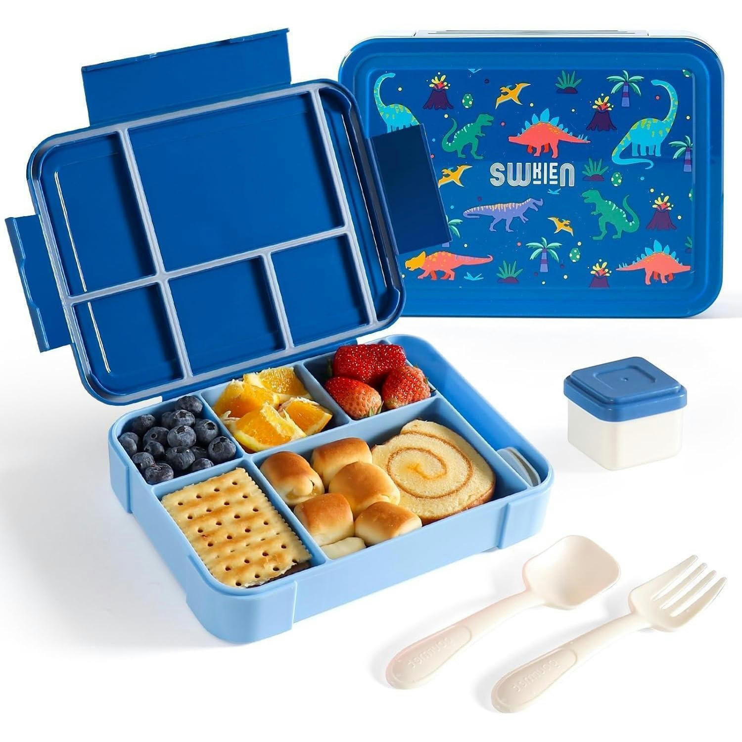 BROTDOSE Kinder 6 Fächer 1300ml Blau - Blau, Kunststoff (168/40/224cm)
