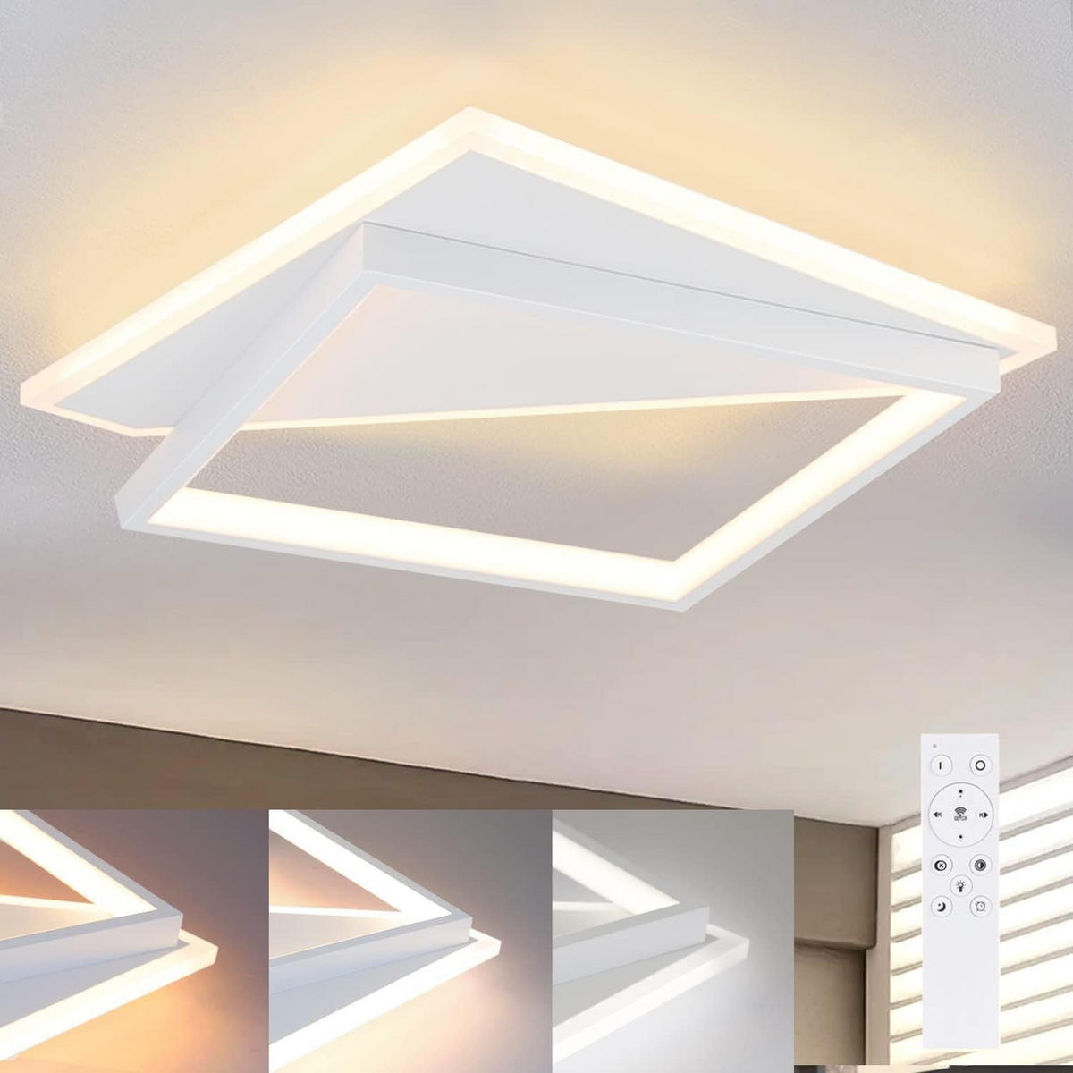 LED-DECKENLEUCHTE Alexander 35/35/5.5 cm - Weiß, Metall (35/35/5.5cm) - Nettlife