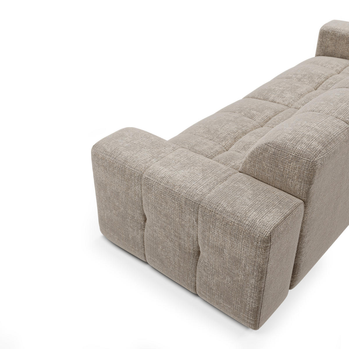 SOFA 4-SITZER geprägter Samt beige 230cm - Beige, Textil (230/85/92cm) - Sia Home