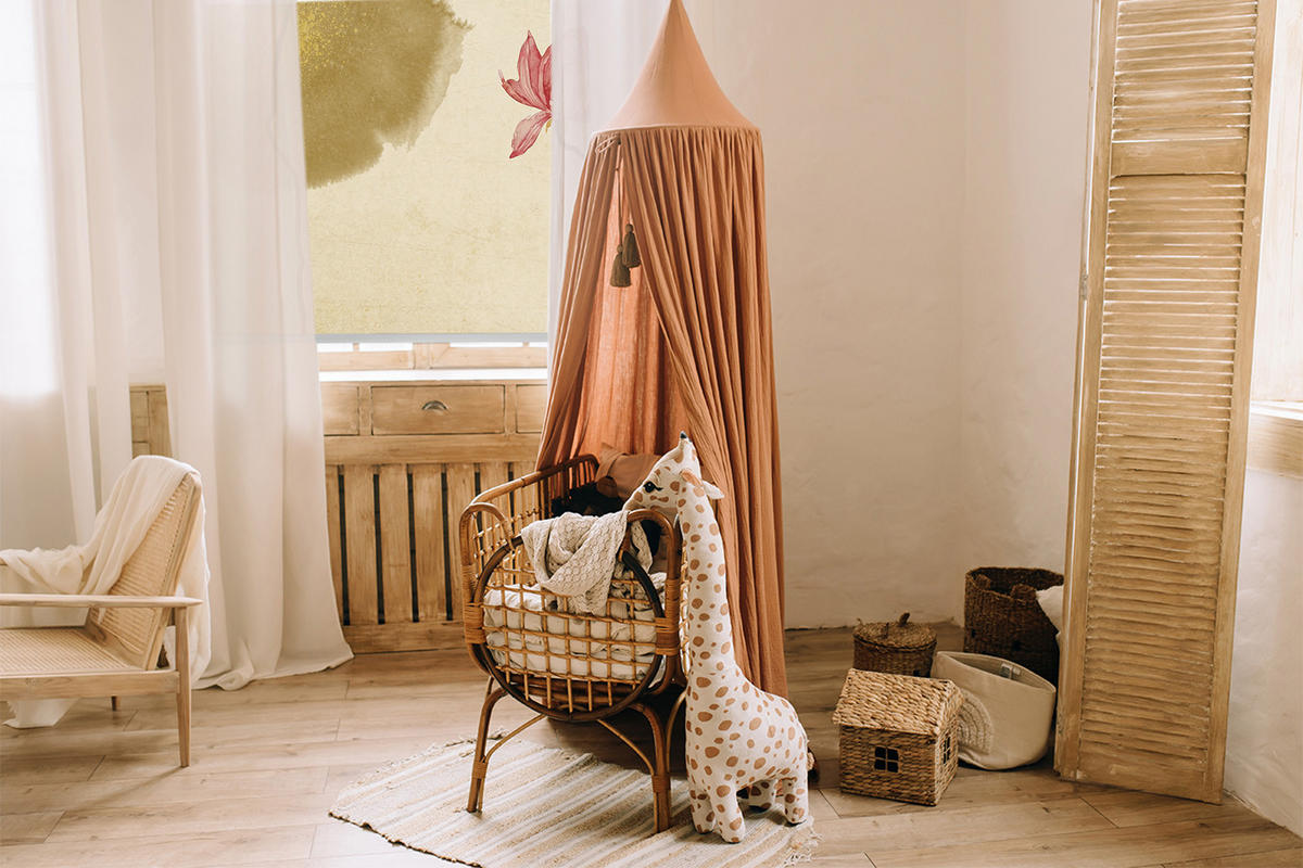 VNÚTORNÁ roleta - okenná roleta - roleta - 90x140 cm - Kvety - hnedá, plast (90/140/0.5cm) - TULUP