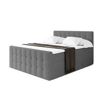 BOXSPRINGOVÁ POSTEL s matrací H3/H4 - IGAN-Z KING - 120x200 cm Šedá - barva břidlice, kompozitní dřevo (123/200cm) - ALTDECOR