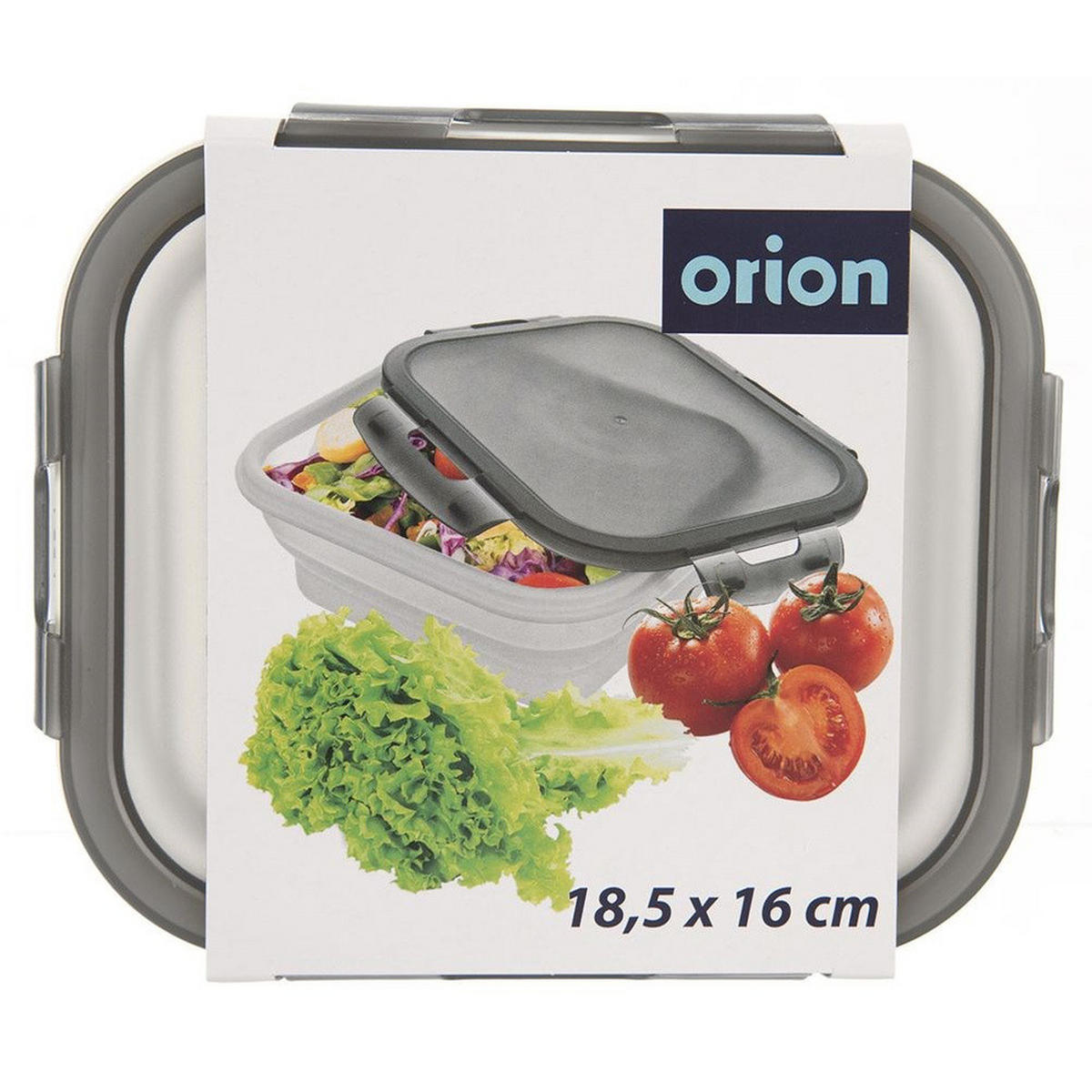 LUNCHBOX Faltbar Silikon 1 l Weiß/Grau - Weiß, Kunststoff (16/7/19cm) - Orion 