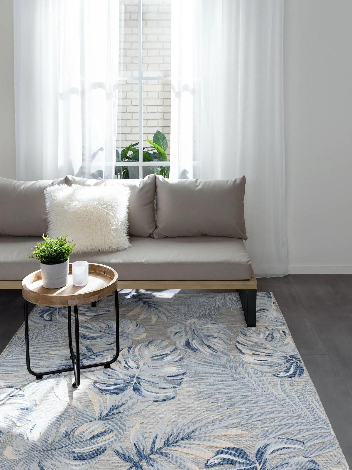 VNITŘNÍ a venkovní koberec Flora Vícebarevné 120x170 cm - béžová, plast/umělá hmota (120/170cm) - benuta