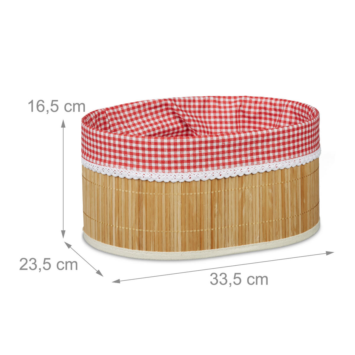BROTKÖRBCHEN - Hellbraun, Holz/Textil (33.5/16.5/23.5cm) - Relaxdays