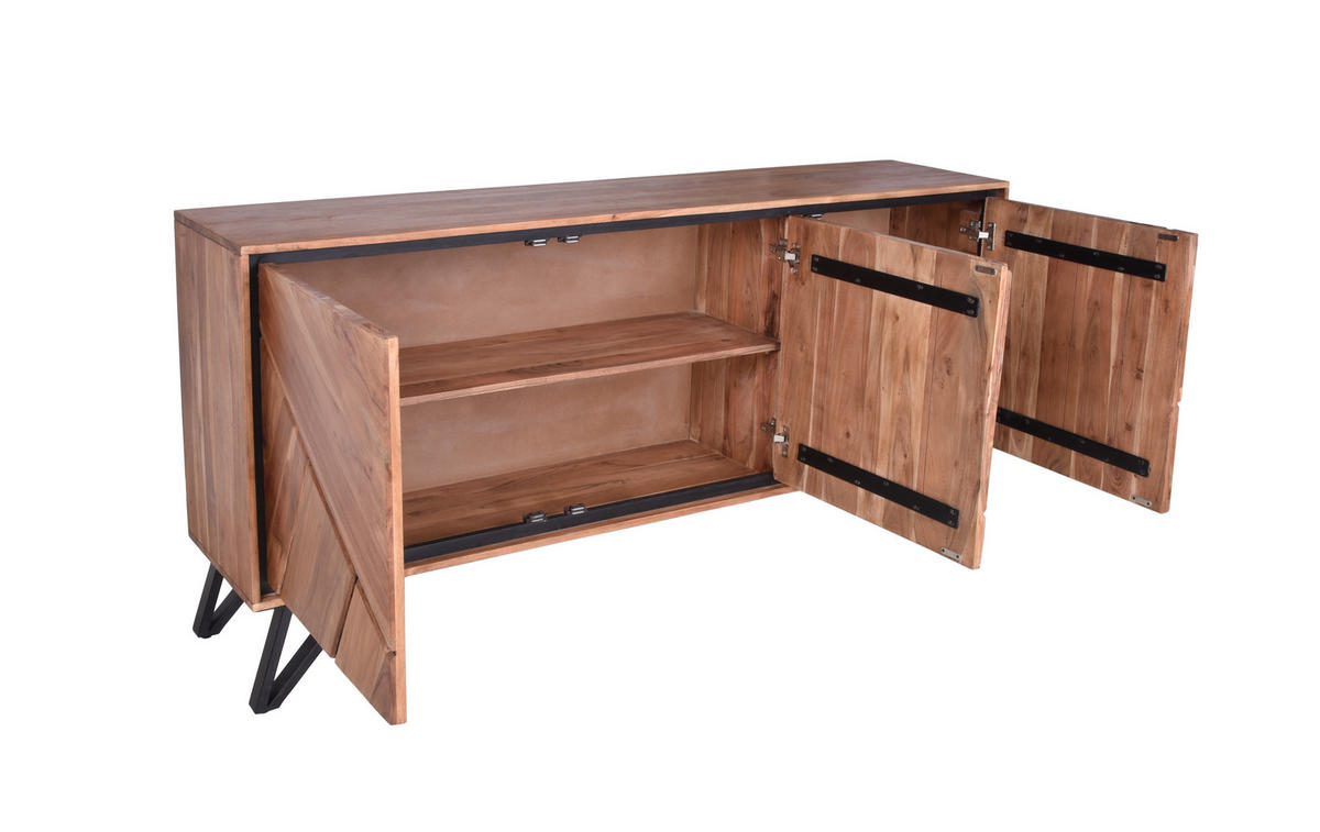 SIDEBOARD Ebba Akazienbraun 86x40x180cm - Akaziefarben, Holz (40/86/180cm) - DELUKE