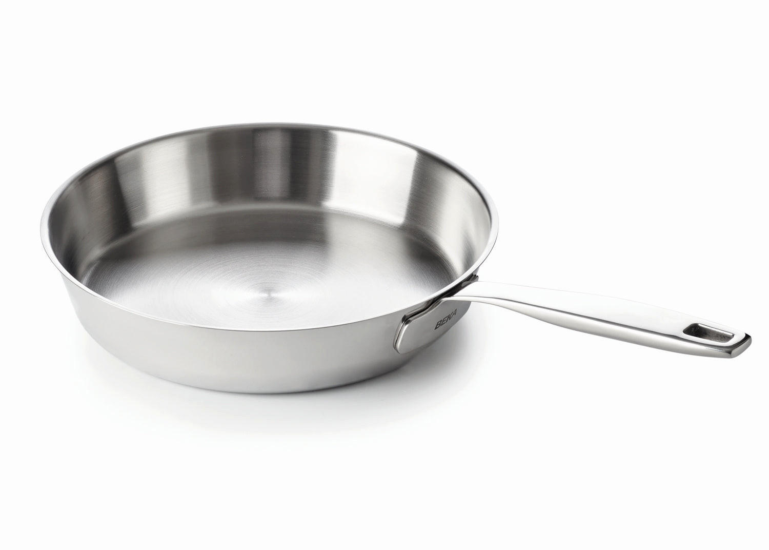 BRATPFANNE Maestro Edelstahl Ø 24 cm – geeignet für alle Wärmequellen – ohne Antihaftbeschichtung - Silberfarben, Metall (1/26/8cm)