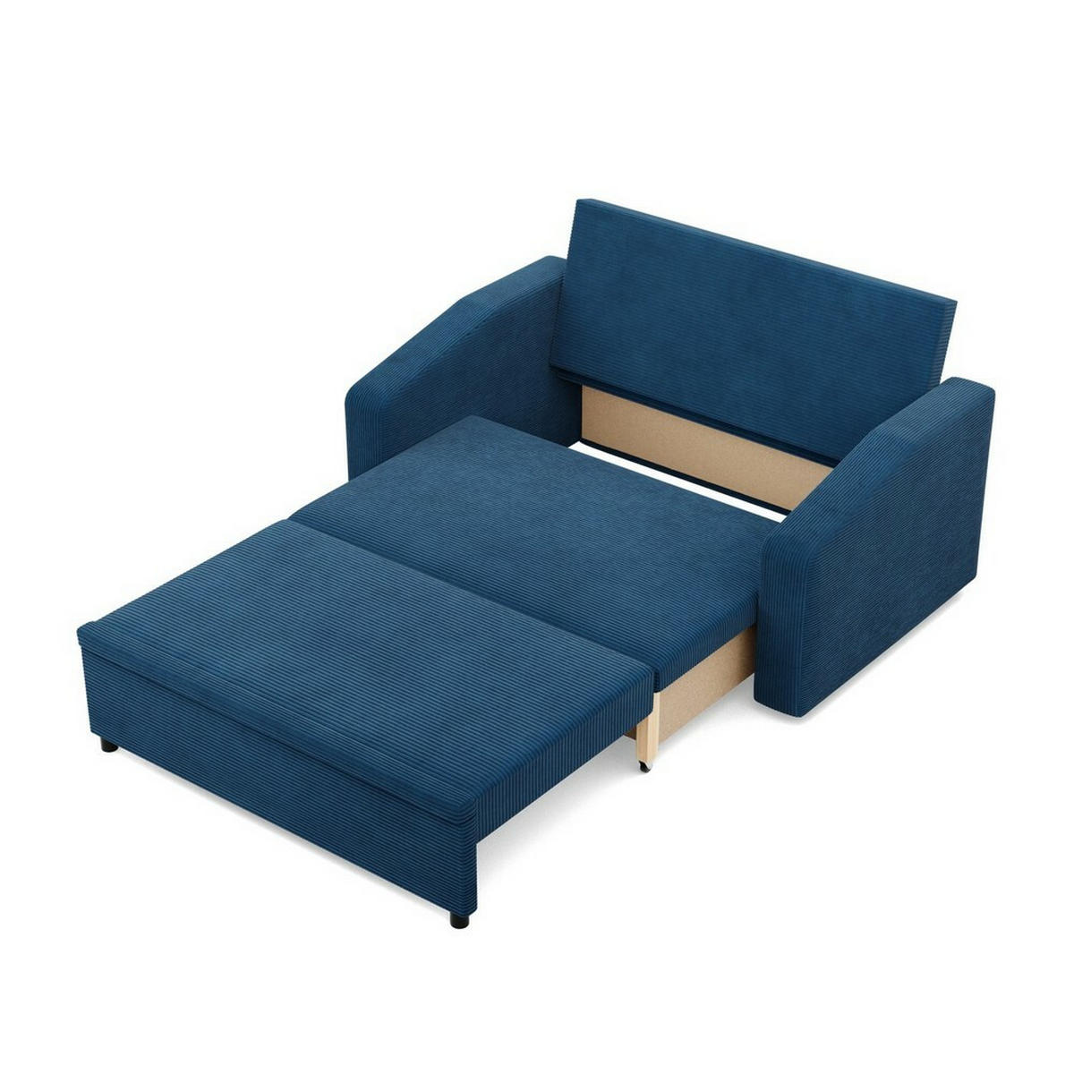 SOFA Neo mit abgeschrägter Armlehnen dunkelblau - Dunkelblau, Textil (148/90/87cm) - SIMKAM Furniture