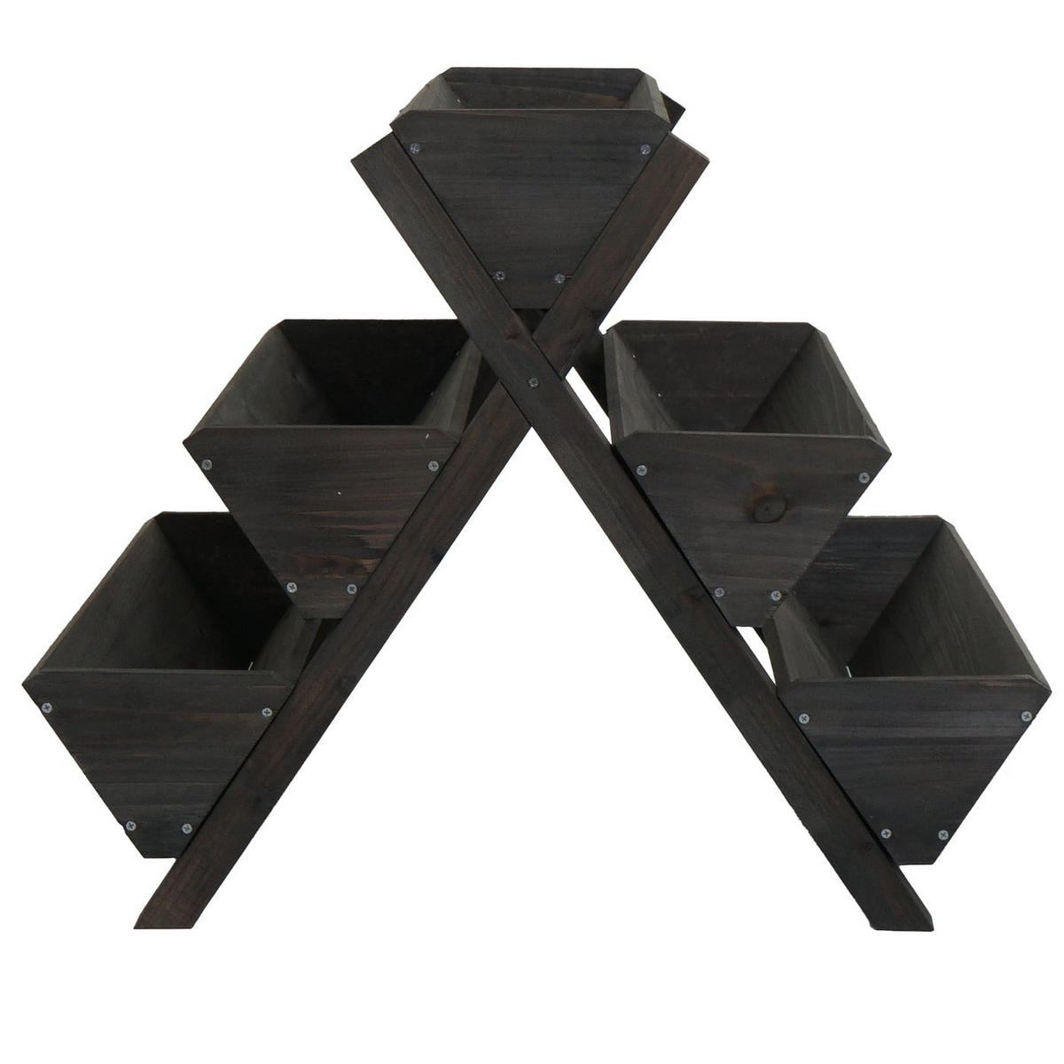 PFLANZTREPPE 56x56x70cm Anthrazit - Anthrazit, Holz (56/56/70cm) - PROREGAL