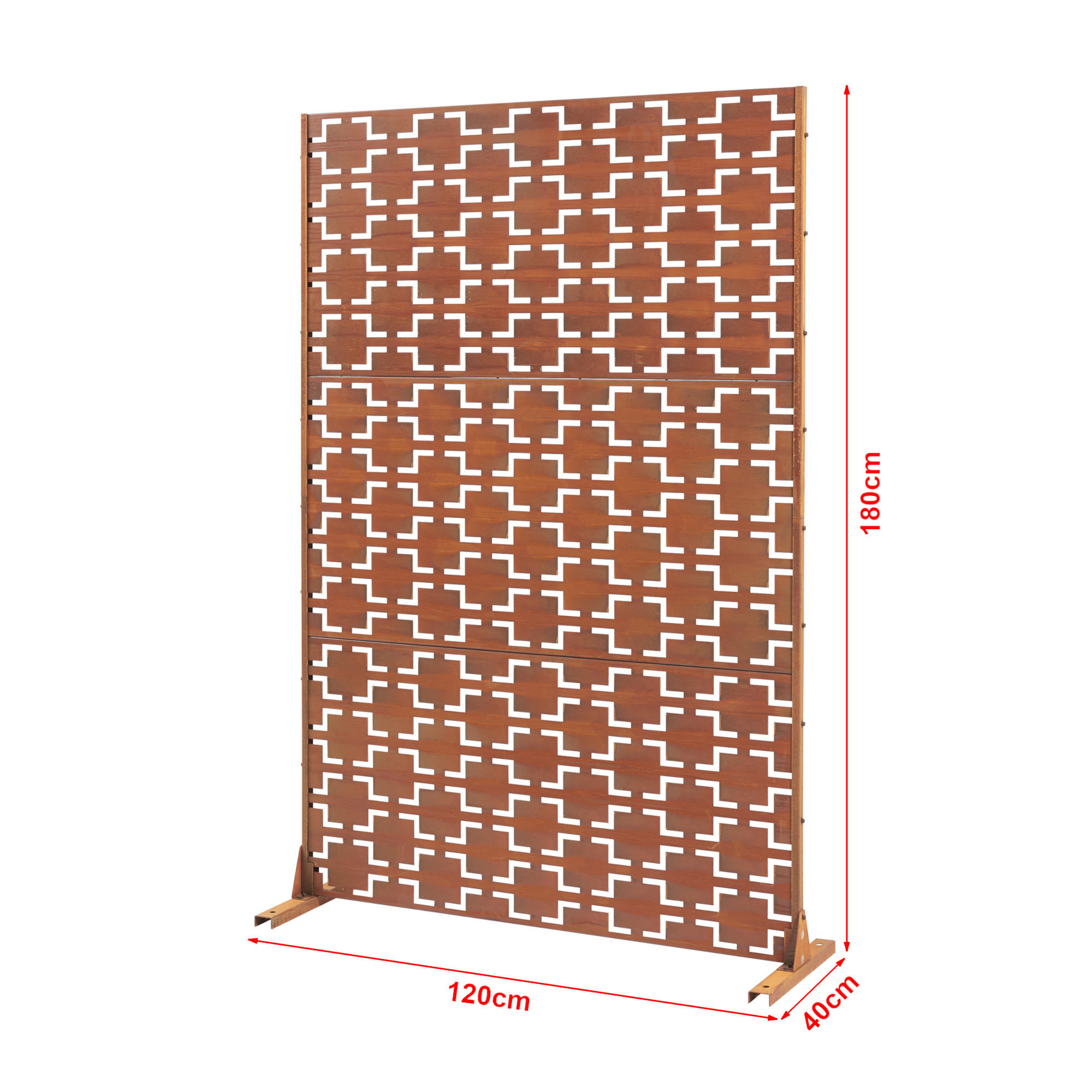 TRENNWAND Basciano - Rostfarben, Metall (120/180/40cm) - casa.pro