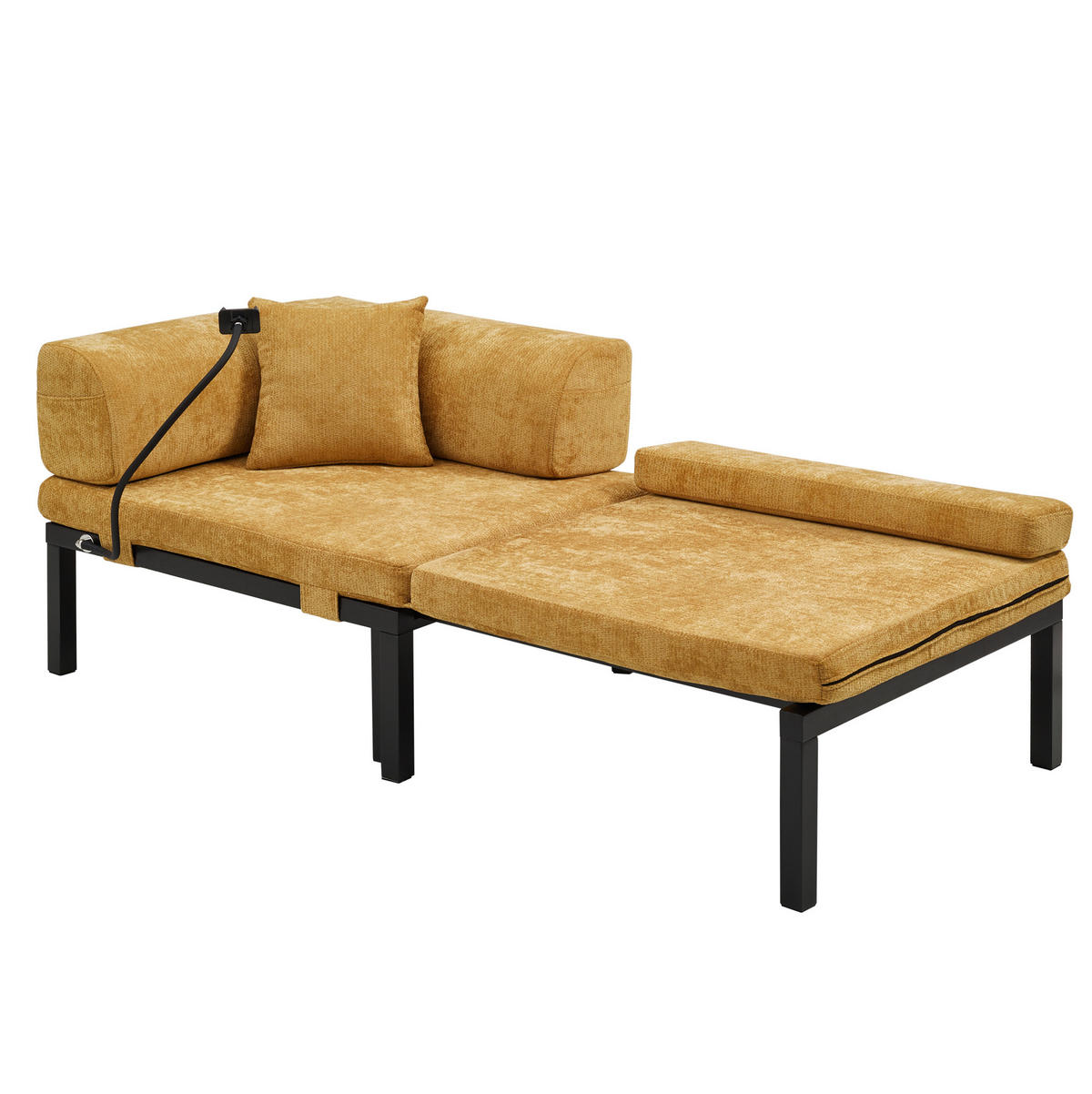 SCHLAFSOFA mit ausziehbarer Einzelliegefunktion und platzsparendem Design, Gelb - Gelb, Textil (176/64/81cm) - Redom