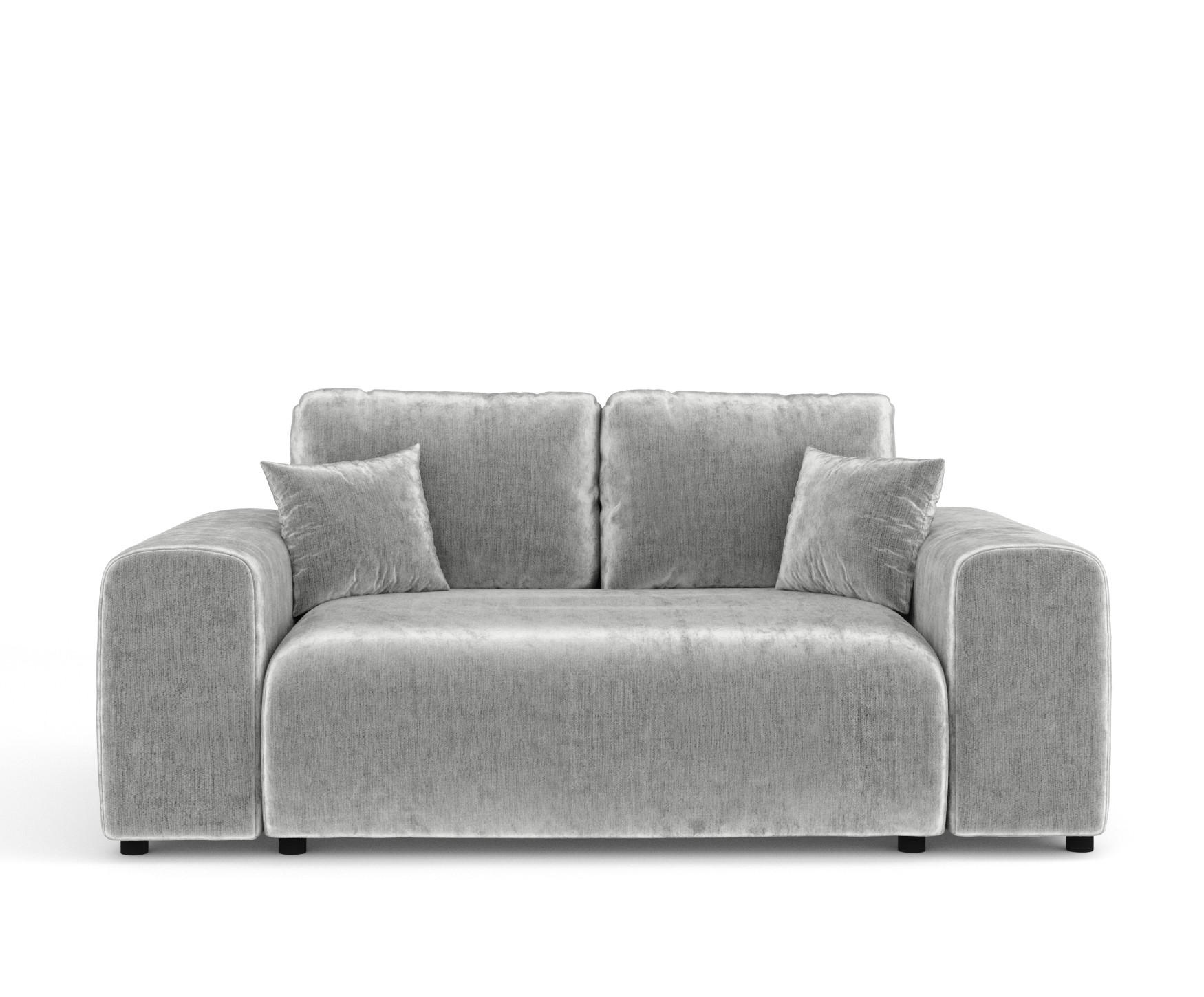 2-SITZER-SOFA Zanzibar Hellgrau Chenille - Hellgrau/Schwarz, Holz/Holzwerkstoff (178/79/108cm) - Maison de Reve