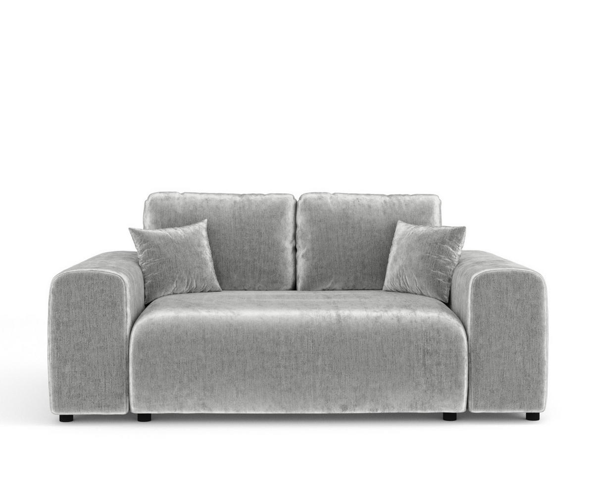 2-SITZER-SOFA Zanzibar Hellgrau Chenille - Hellgrau/Schwarz, Holz/Holzwerkstoff (178/79/108cm) - Maison de Reve