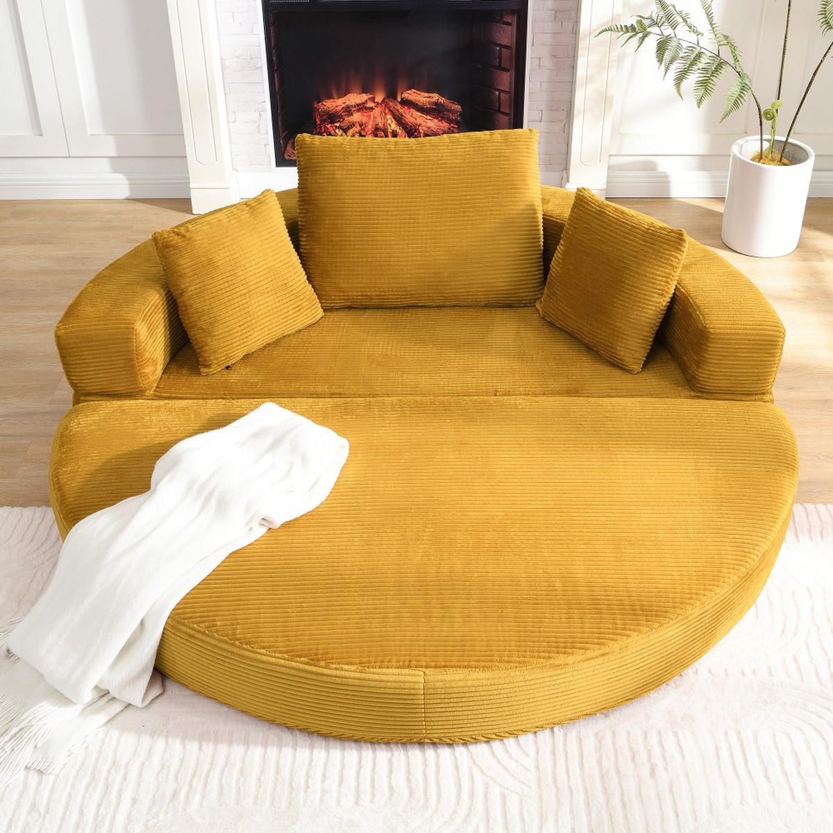 KLAPPSOFABETT 2-in-1 Sofa und Bett 173/176/40 cm - Gelb, Textil (176/40/173cm)