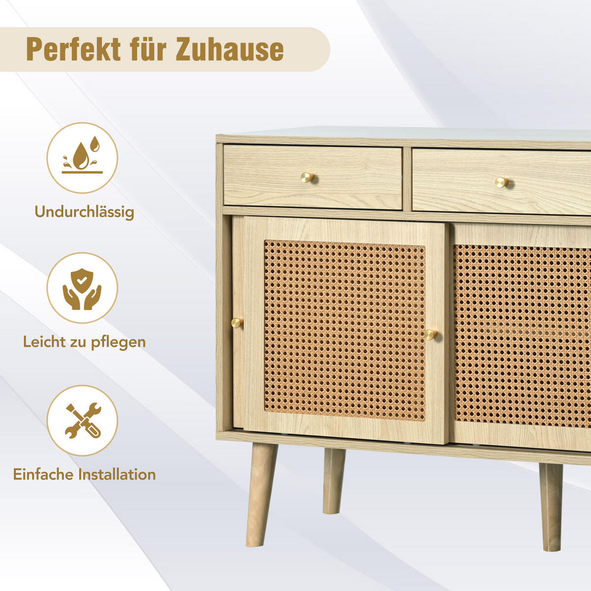 SIDEBOARD Hellbraun 120/40/78 cm - Braun, Holzwerkstoff (40/78/120cm) - Urban Meuble
