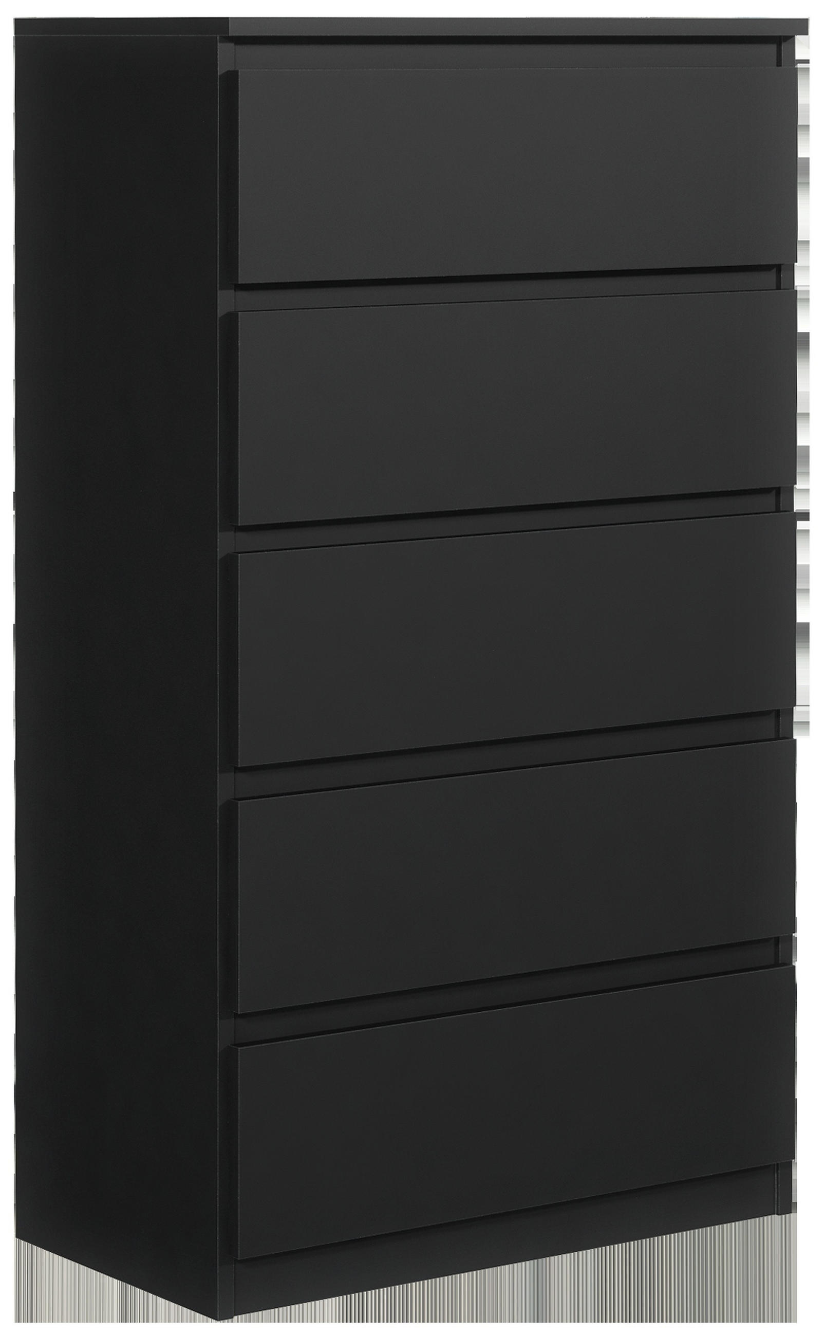 KOMMODE Schwarz 70/125/39 - Schwarz, Holzwerkstoff (70/125/39cm) - RAUMHIRSCH FURNITURE