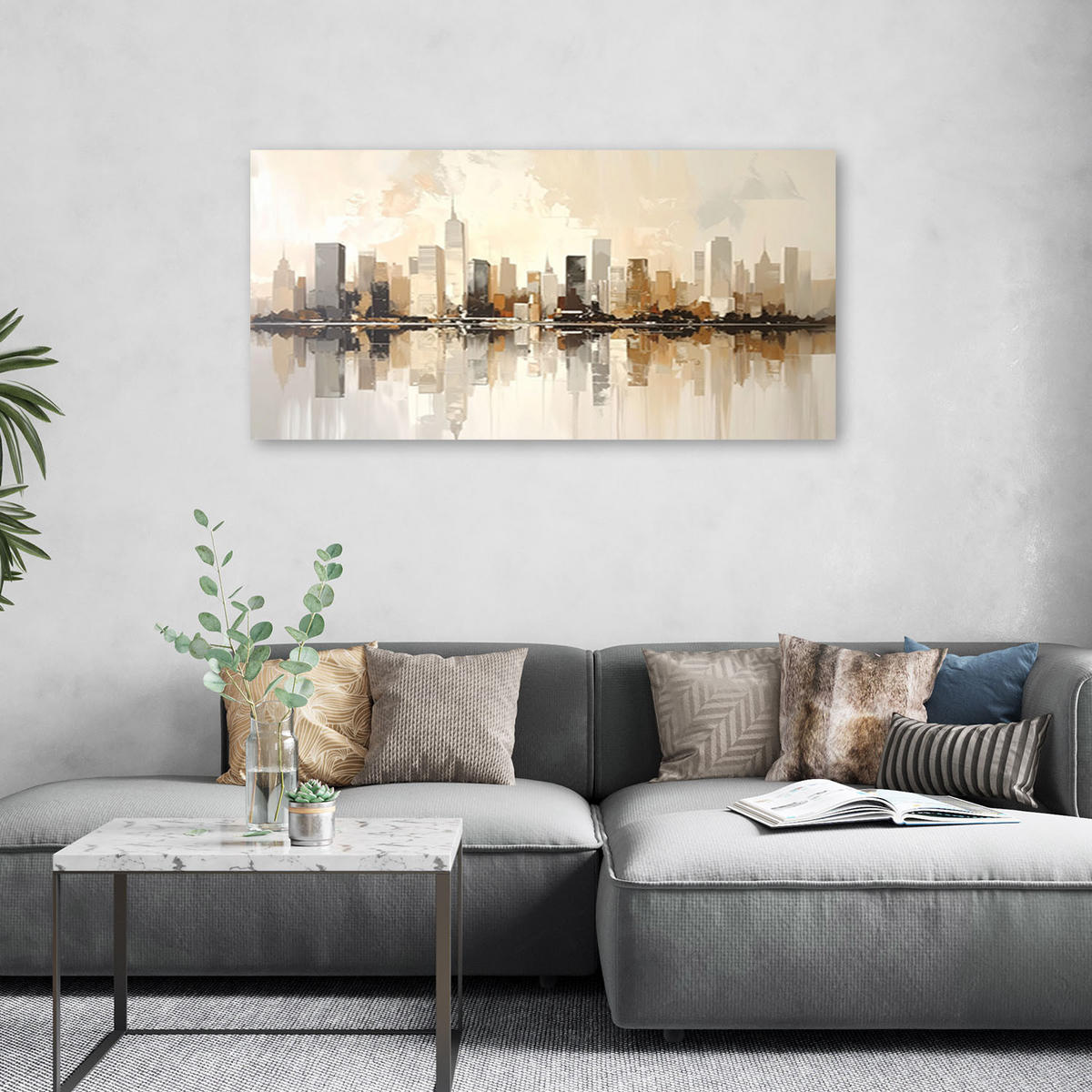 LEINWANDBILD Städte & Architektur 100x50cm - Beige, Textil (100/50cm) - Feeby