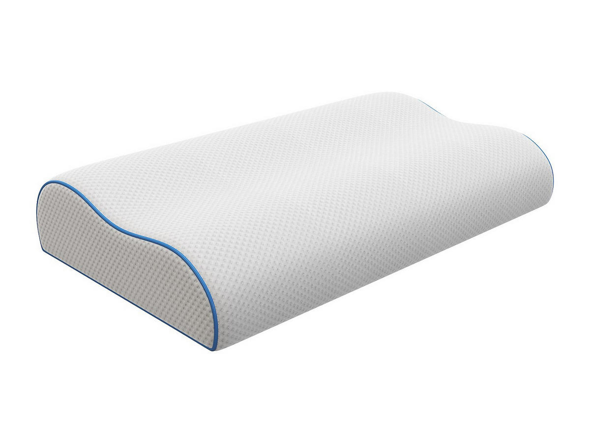 ERGONOMISCHES Kopfkissen fest - Memory Schaum - Mit abnehmbarem Bezug - 38 kg/m³ - 40 x 60 - Weiß - CORVICA - Weiß, Textil (60/40cm) - Vente-Unique