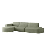 ECKSOFA Designer, Sofa L form MODENA 302 cm stoff Poso Hellgrün Links - Hellgrün, Holz (302/296cm) - Kaiser Möbel