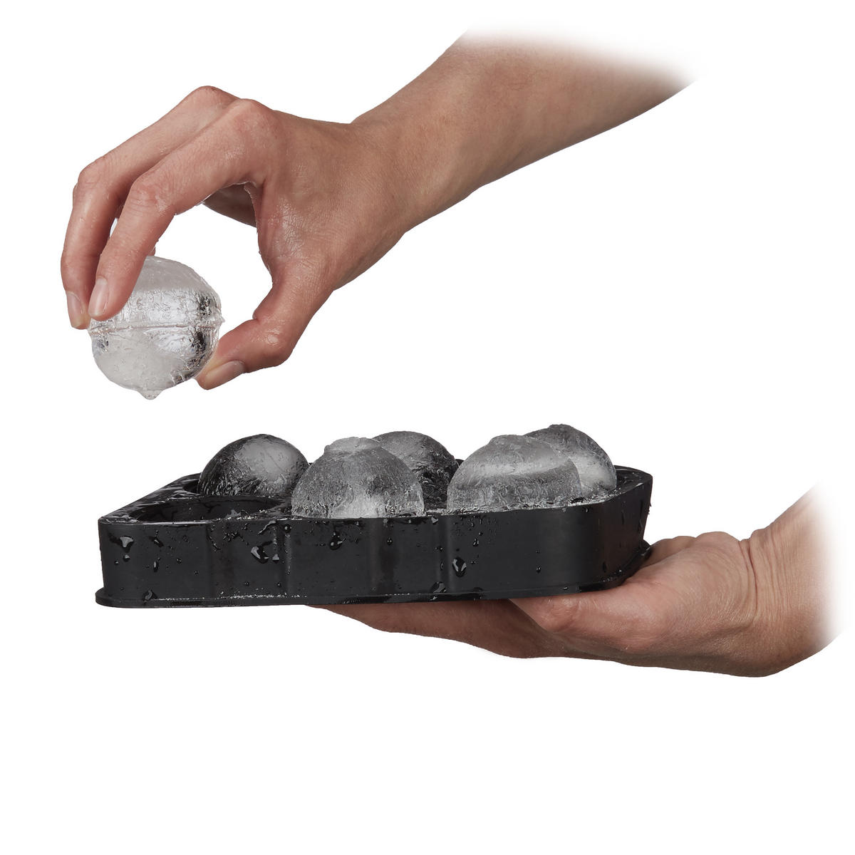 EISKUGELFORM - Schwarz, Kunststoff (18/5/13cm) - Relaxdays