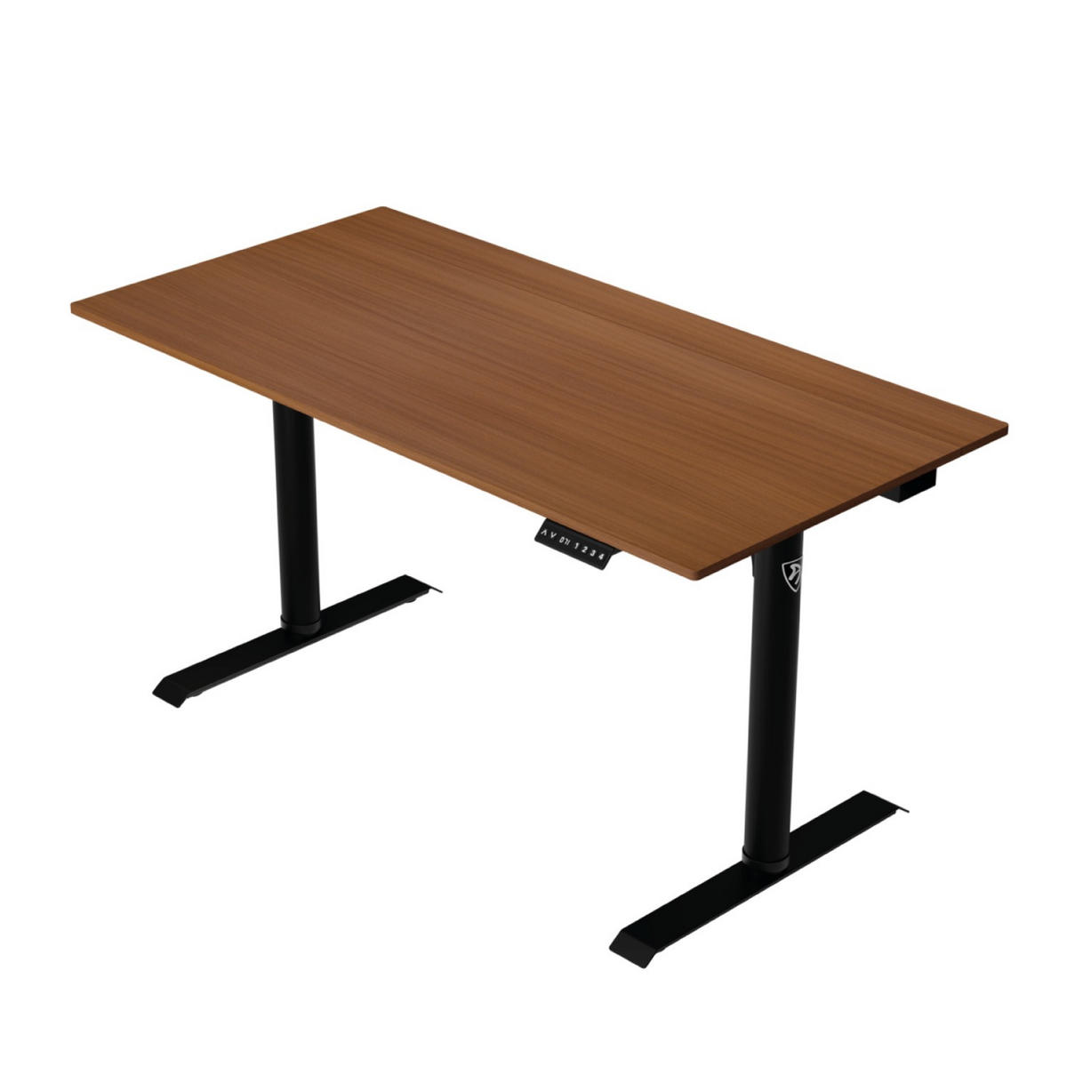 GAMINGTISCH Arena Nordico 140/70/71-115 cm Höhenverstellbarer Nussbaum - Schwarz, Metall (70/140/115cm) - Arozzi