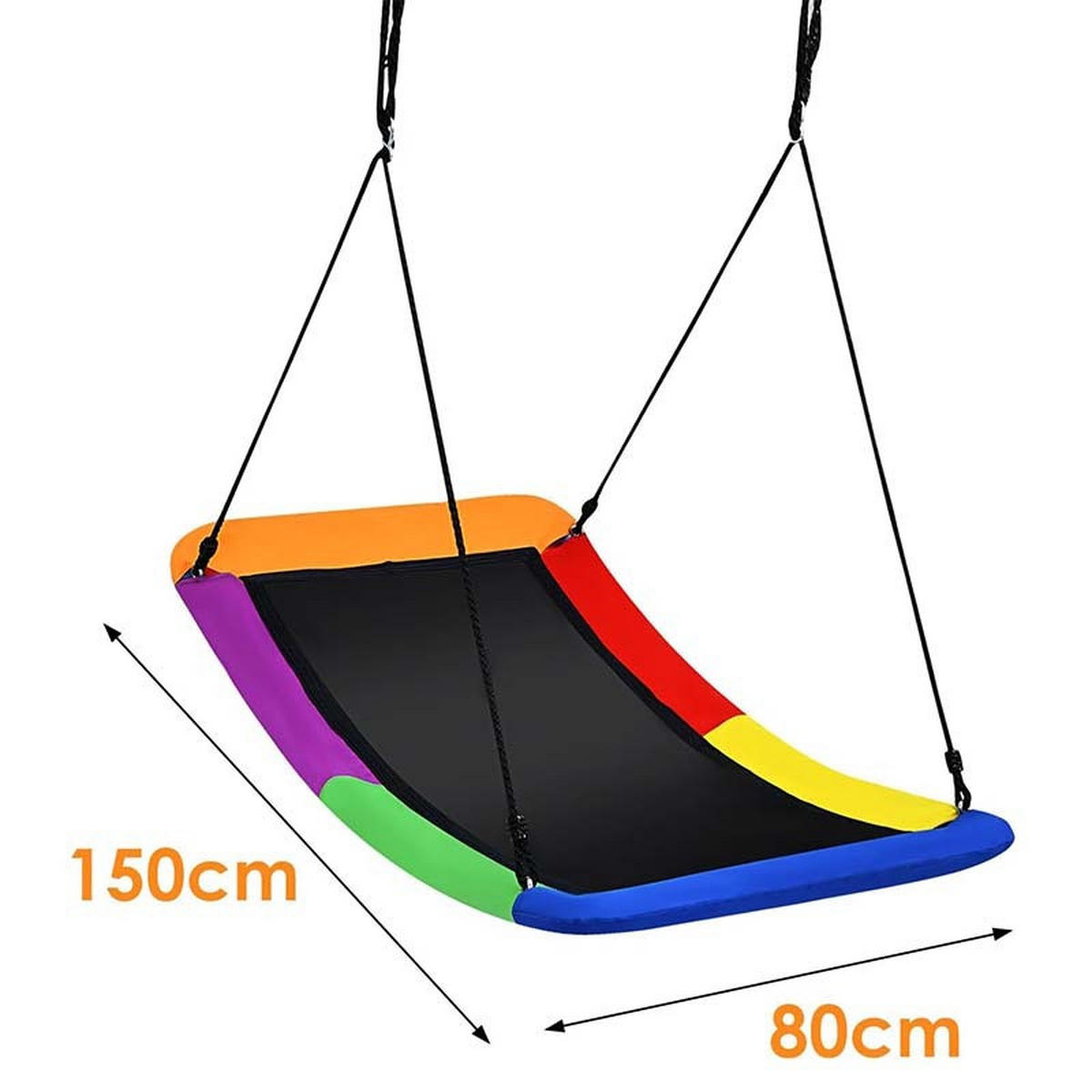 HNÍZDOVÁ houpačka nosnost 150kg barevná - různobarevná, textil (150/80cm) - COSTWAY