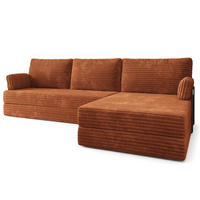 ROHOVÁ SEDAČKA ANKO modulární Boneless pohovka s funkcí spaní, hnědá TILIA 52 - hnědá, textil (270/160cm) - MASSENO