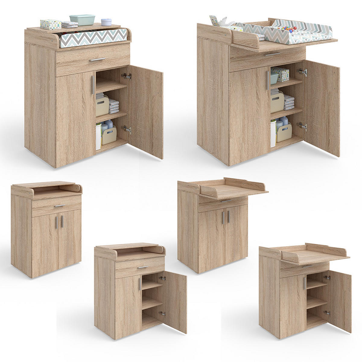 PREBAĽOVACÍ PULT Lena Sonoma - dub sonoma, kompozitné drevo (75/100/50cm) - Vicco