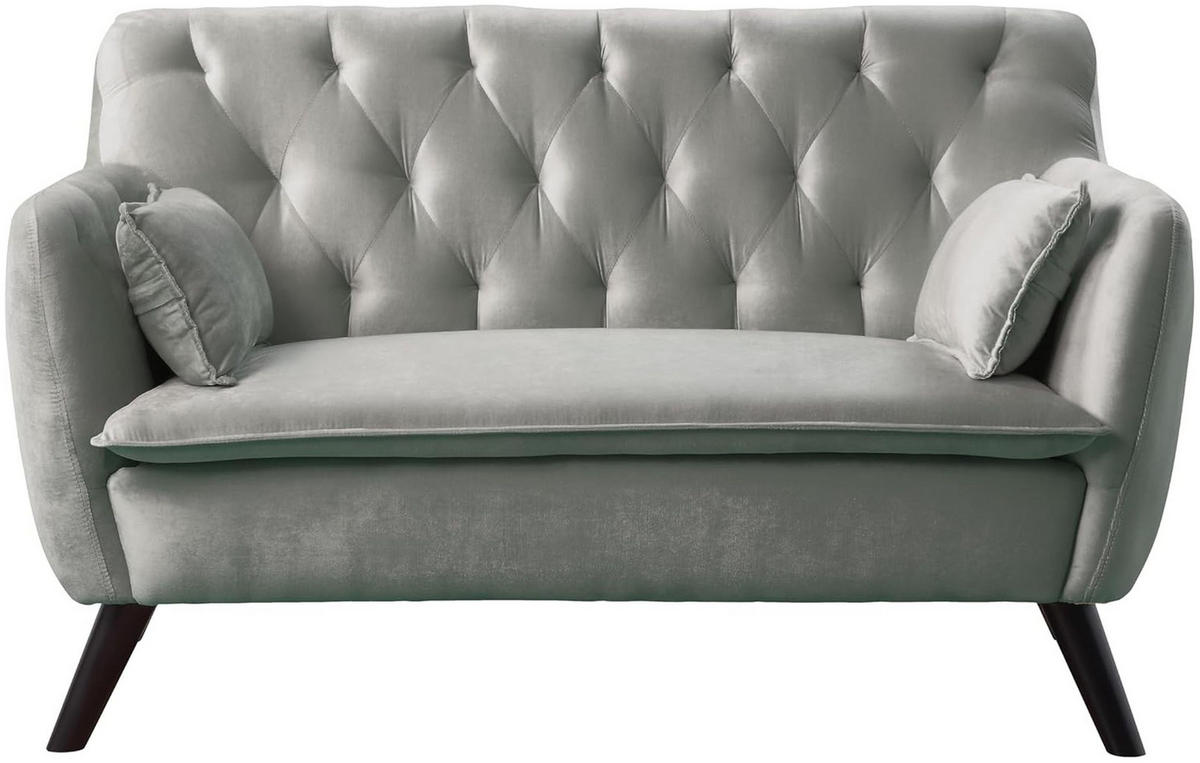 SOFA Janna Samt Silbergrau - Grau, Textil (137/79/76cm) - ATLANTIC home collection