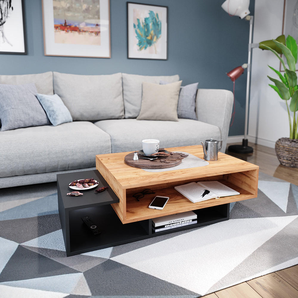 COUCHTISCH Bari Anthrazit 105 x 60 cm - Anthrazit, Holzwerkstoff (60/105/32cm) - Vicco