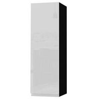 HÄNGESCHRANK Florence W4/30 Schwarz / RAL 9003 signalweiß HG 30 / 32,5 / 96cm - Türanschlag rechts - Weiß Hochglanz/Schwarz, Holz/Holzwerkstoff (30/96/32.5cm) - Feldmann-Wohnen