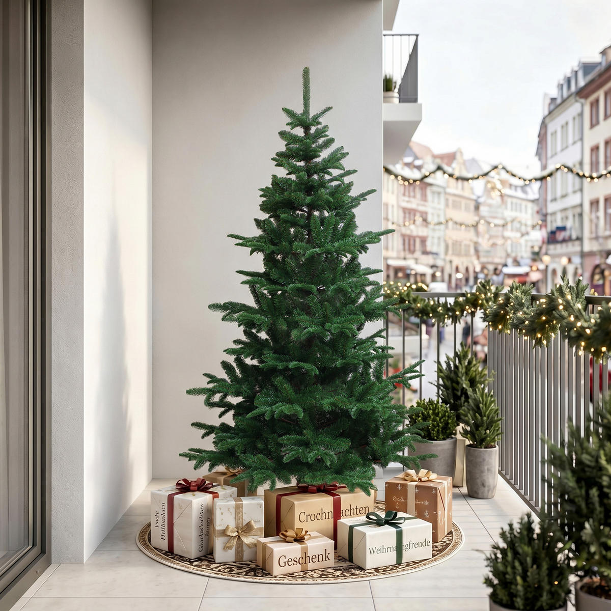 KÜNSTLICHER Weihnachtsbaum 178 cm, Naturgrün mit 776 PE-/PVC-Spitzen - Grün, Kunststoff (180cm) - Hometopia