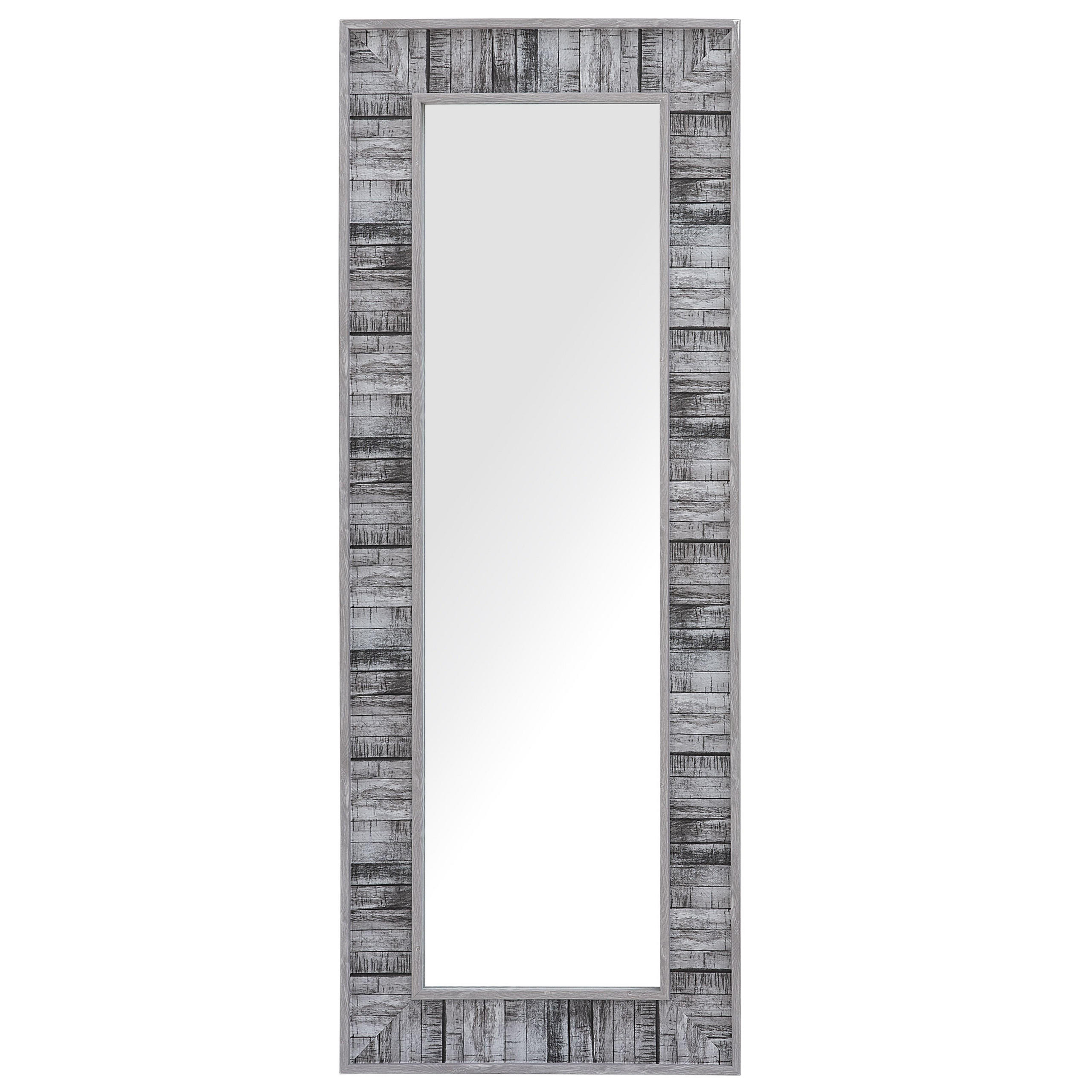 WANDSPIEGEL grau/weiß rechteckig 50/130 cm Rosnoen - Weiß/Grau, Kunststoff (50/130/3cm) - Beliani