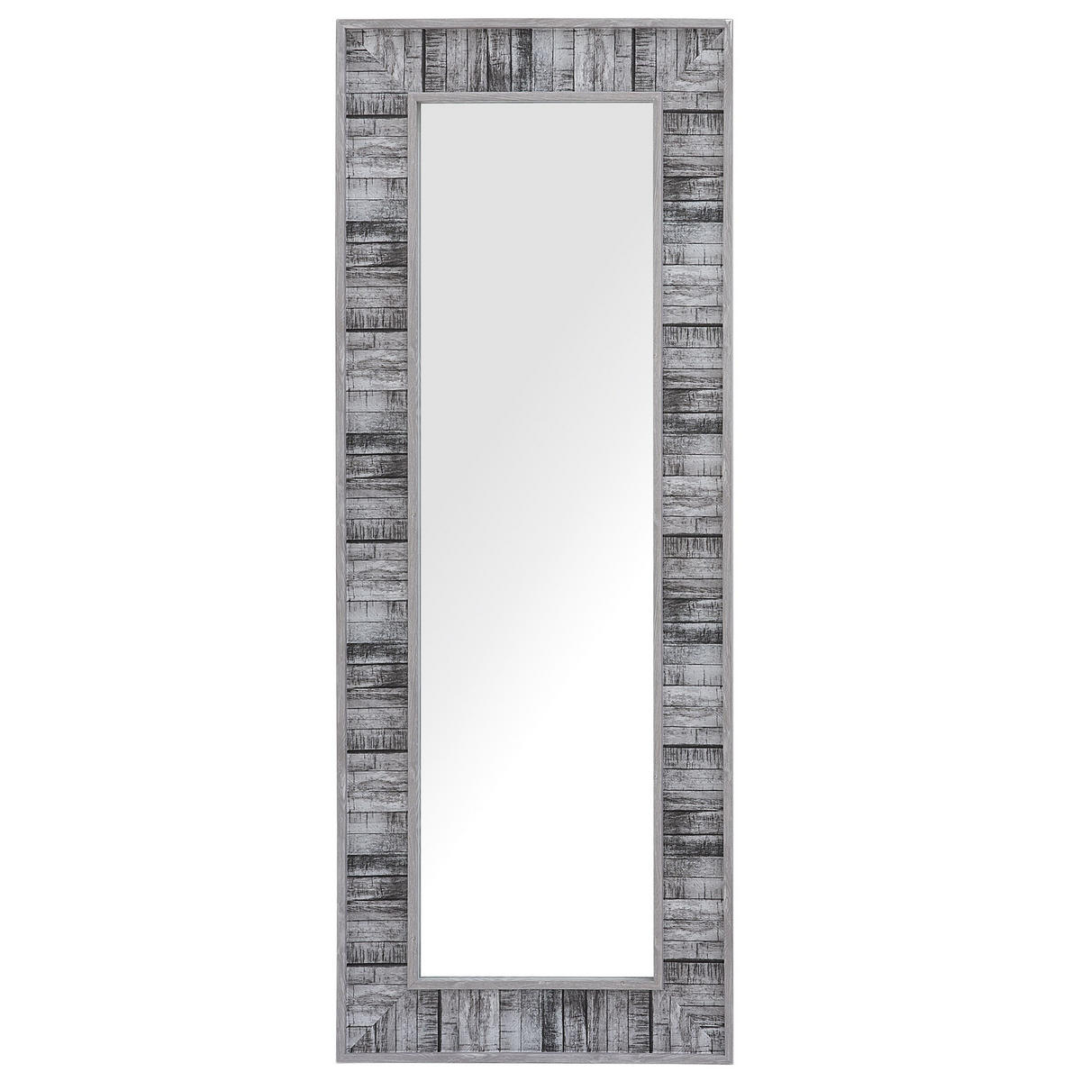 WANDSPIEGEL grau/weiß rechteckig 50/130 cm Rosnoen - Weiß/Grau, Kunststoff (50/130/3cm) - Beliani
