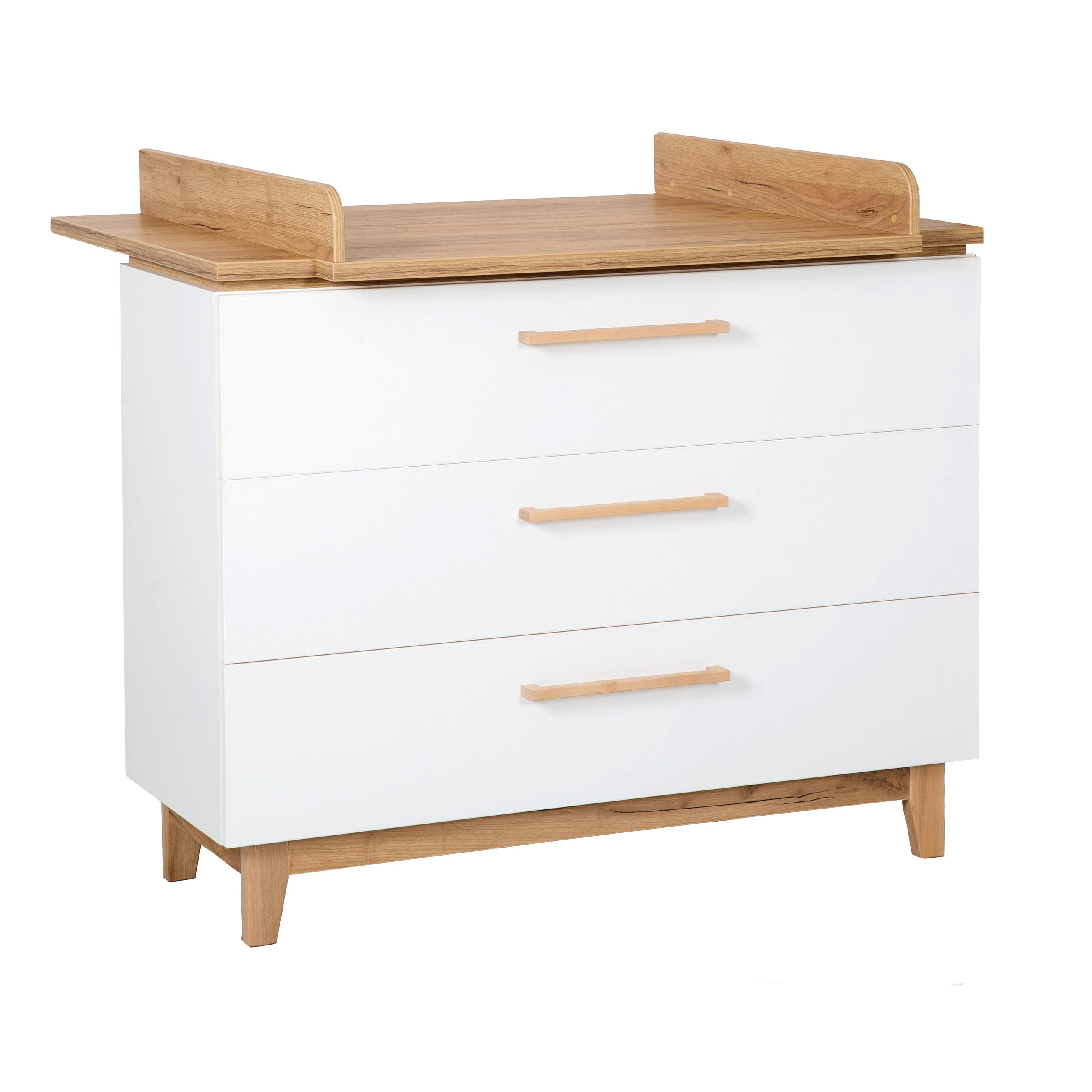 WICKELKOMMODE Finn - Hellbraun/Weiß, Holz/Holzwerkstoff (117.5/104/78cm) - Roba