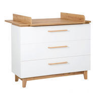 WICKELKOMMODE Finn - Hellbraun/Weiß, Holz/Holzwerkstoff (117.5/104/78cm) - Roba