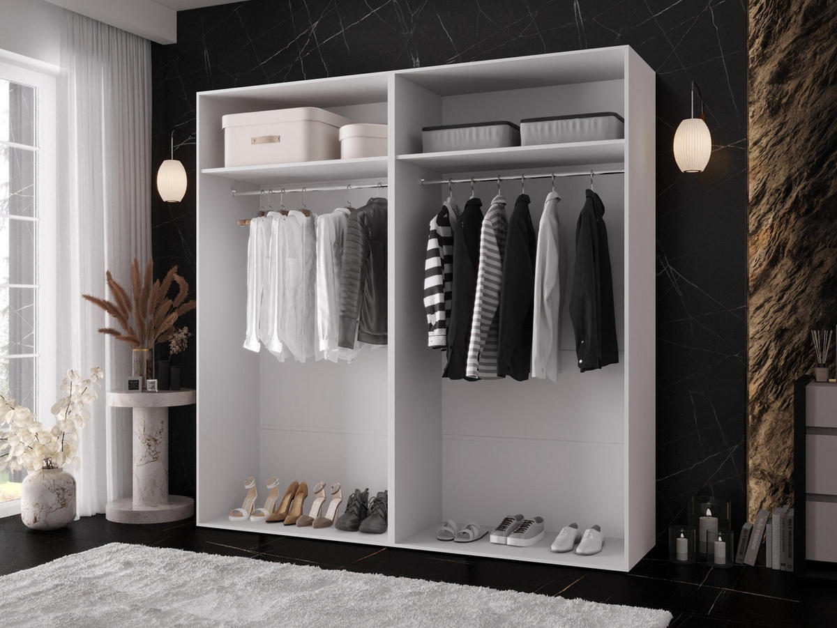 DREHTÜRENSCHRANK Zen 2L 200 cm - Goldfarben/Schwarz, Holzwerkstoff/Kunststoff (200/202/50cm) - MIRJAN24