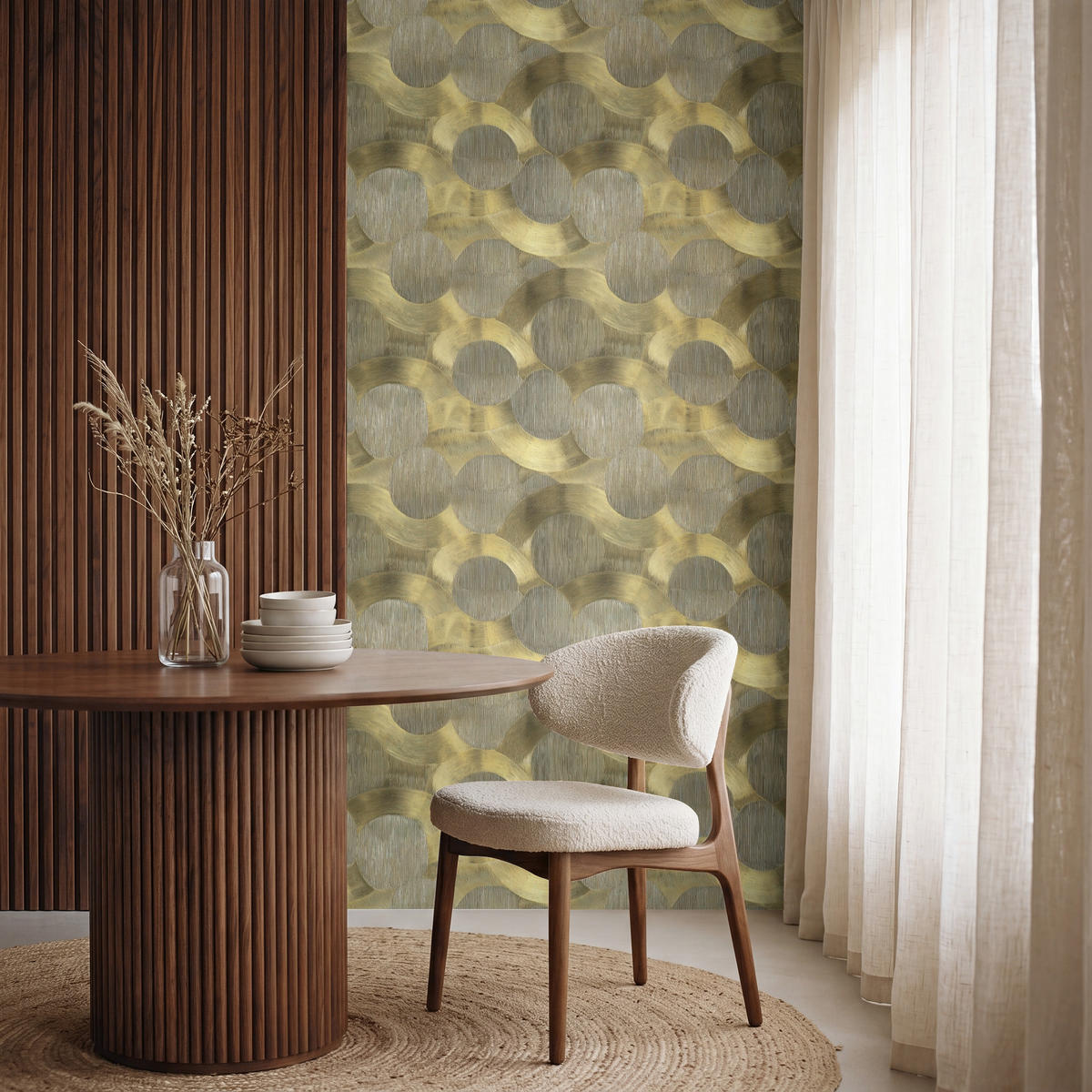 TAPETE - Modern - Geometrisch - Gold - 120x220 cm - Goldfarben, Papier (120/220cm) - OnlyWow