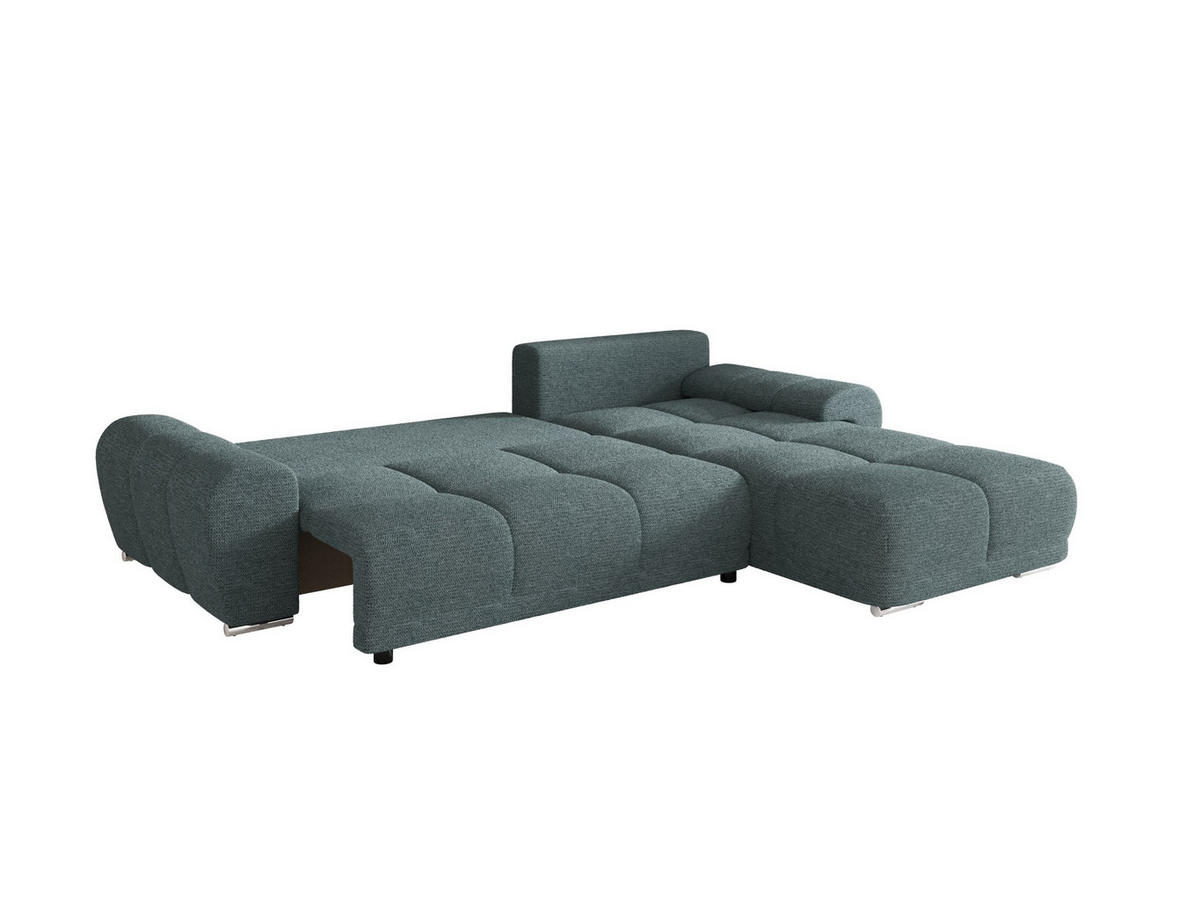 ECKSOFA BEGA L Rechts ARAGON 75 mit Schlaffunktion - Blau, Textil (289/185cm) - Bedante