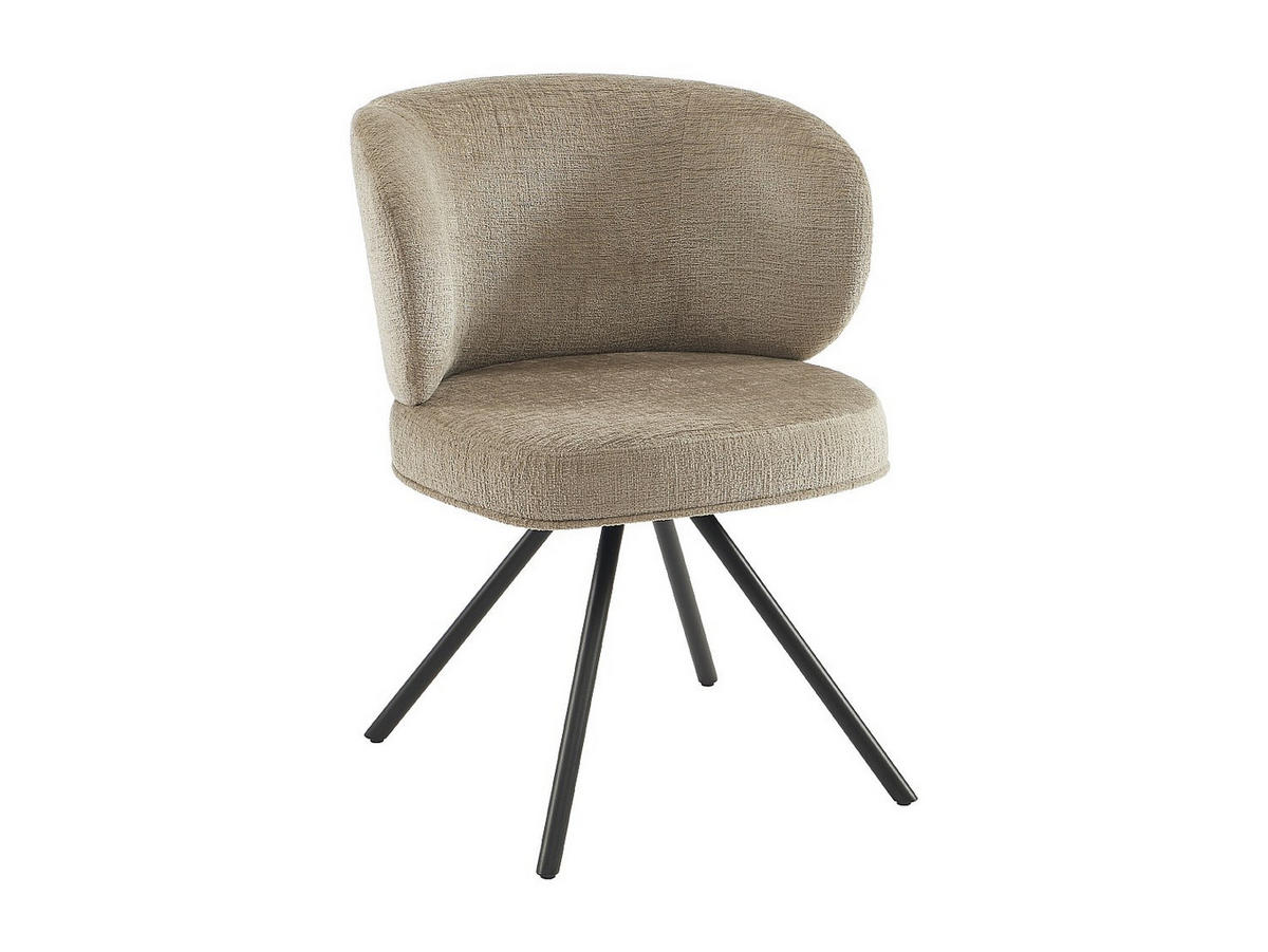 SET mit 6 Drehstühlen - Strukturstoff & Metall - Taupe - LYARO - Braun, Textil (62/78/63cm) - Vente-Unique