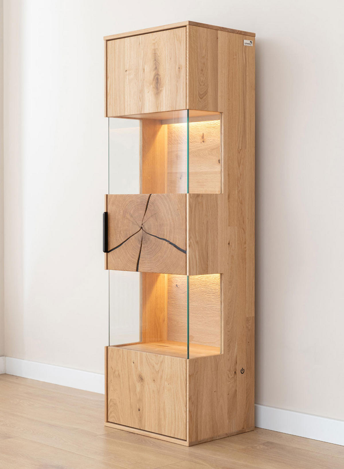 HÄNGEVITRINE Tirano Eiche Natur / Hirnholz 43 / 33 / 142cm - Eichefarben, Holz (43/142/33cm) - Feldmann-Wohnen