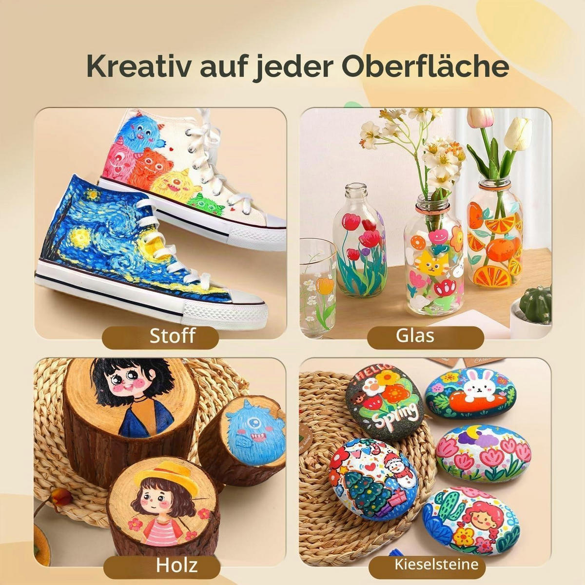 ACRYLMARKER 60er Set Doppelspitze Mehrfarbig - Multicolor, Kunststoff (10/5/15cm)