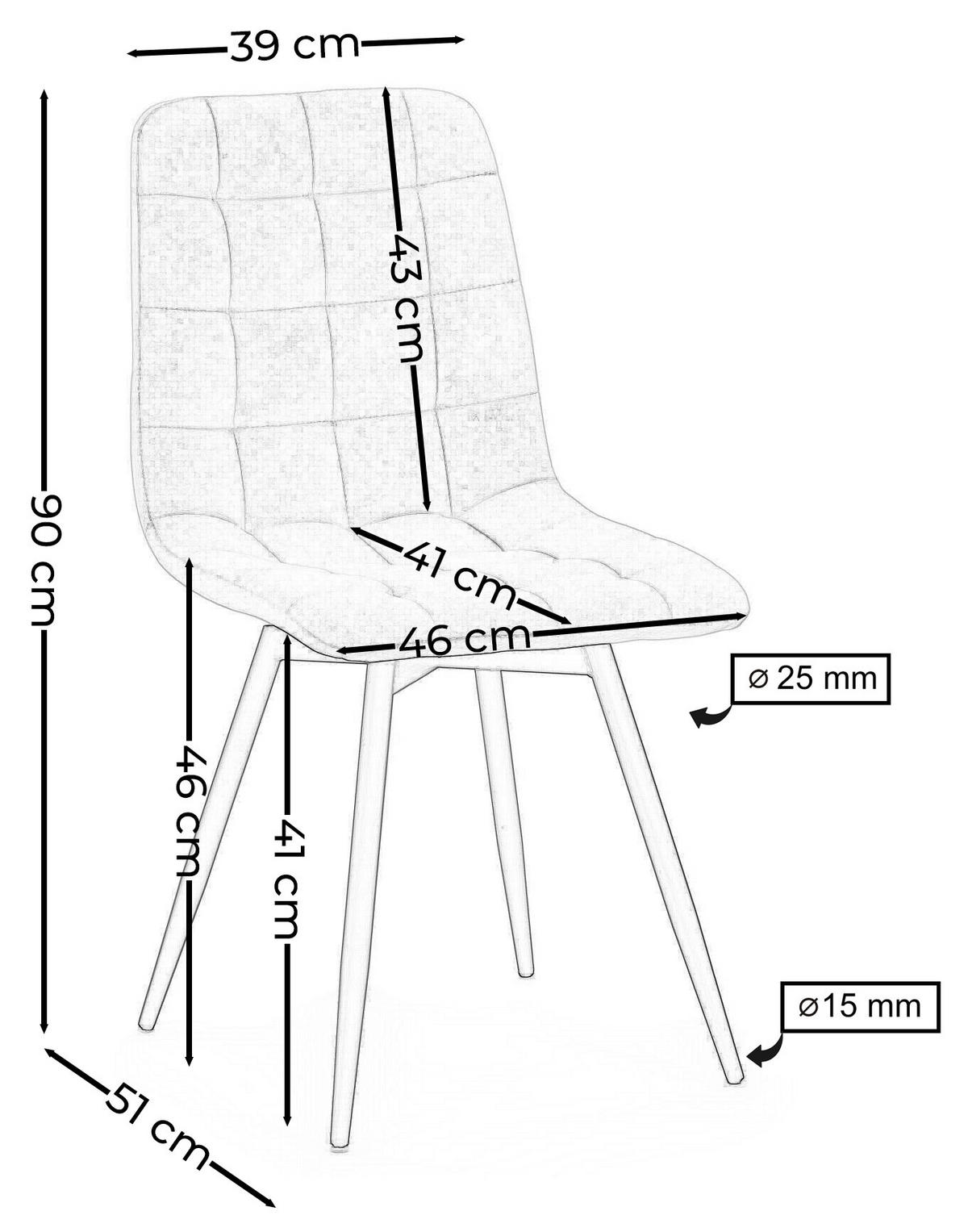 STUHL ARCO drehbar gepolstert mit Steppung - hellgrau - Samt Velours - Hellgrau/Schwarz, Textil/Metall (46/90/51cm) - NEW HOME