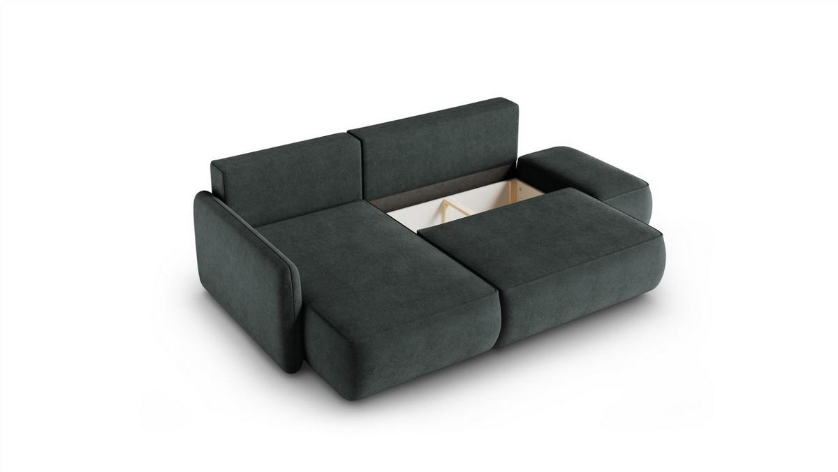 ECKSOFA Luka Mit Schlaffunktion - Anthrazit, Holzwerkstoff/Textil (229/148cm) - Fun Möbel