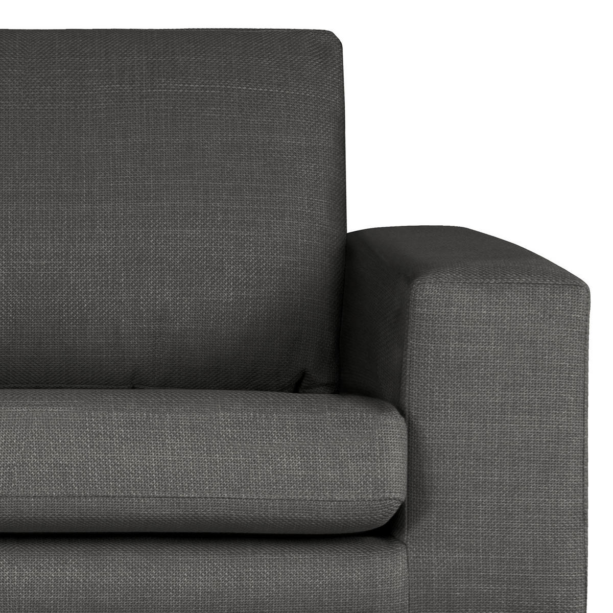 SESSEL - Eichefarben/Dunkelgrau, Eichenholz/Textil (122/81/88cm) - home24